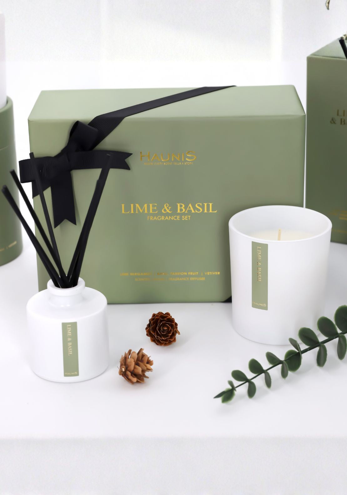 Haunis Lime &amp; Basil Candle &amp; Diffuser Set - Lime/basil 4 Shaws Department Stores