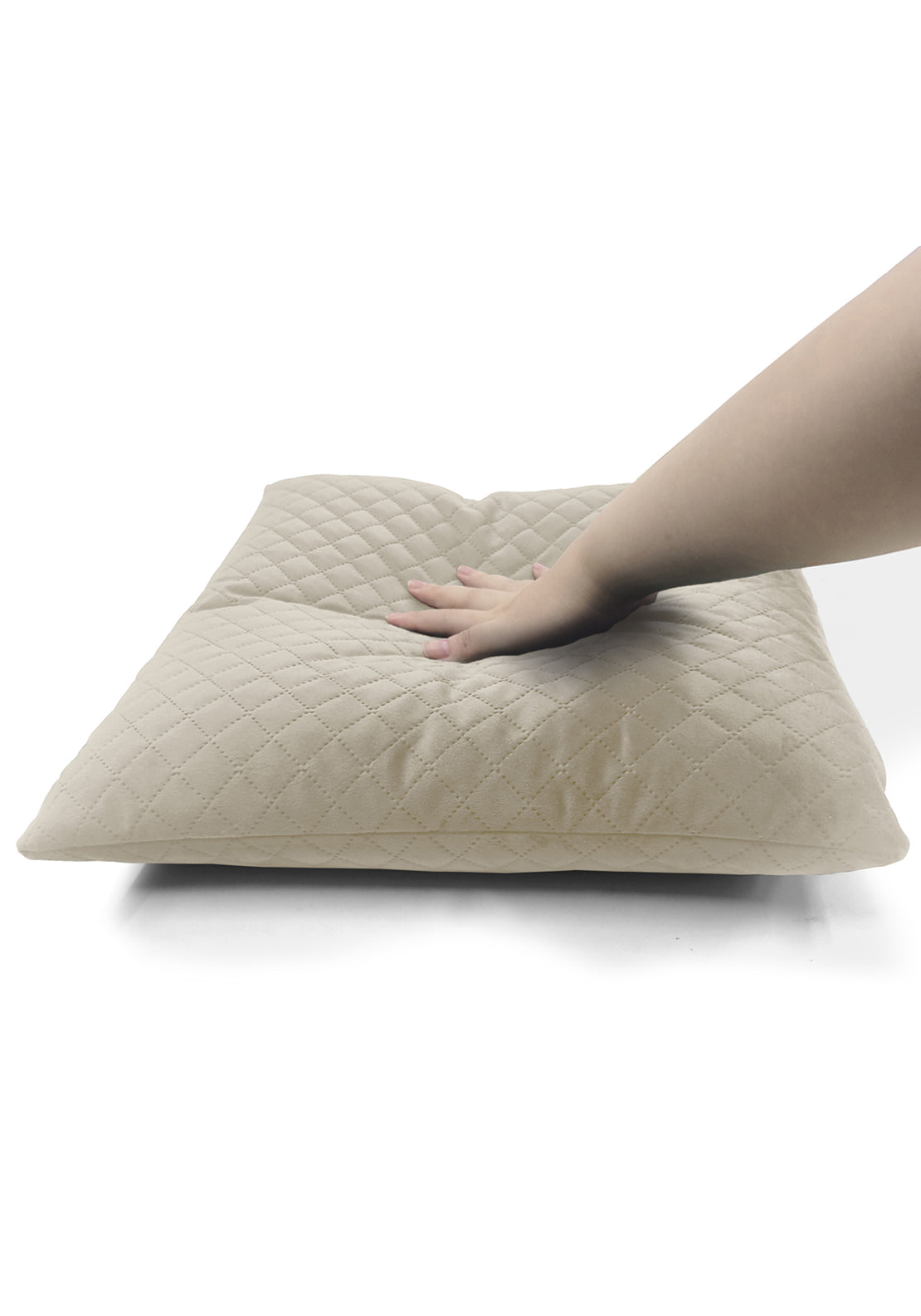 The Home Collection Pinsonic Velvet Cushion - Nude 3 Shaws Department Stores