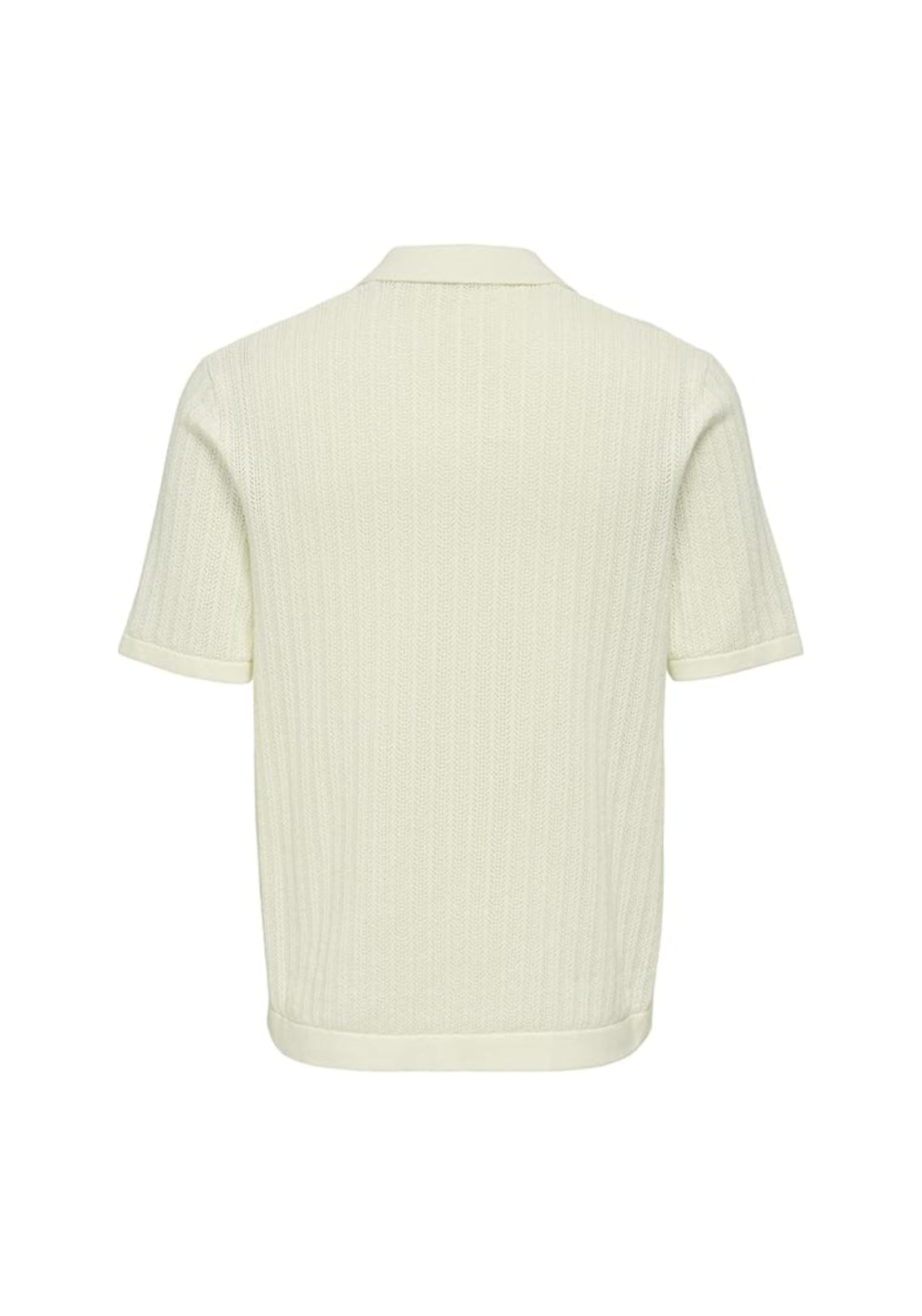 Only &amp; Sons Moon Knit Polo Shirt - Egret 2 Shaws Department Stores