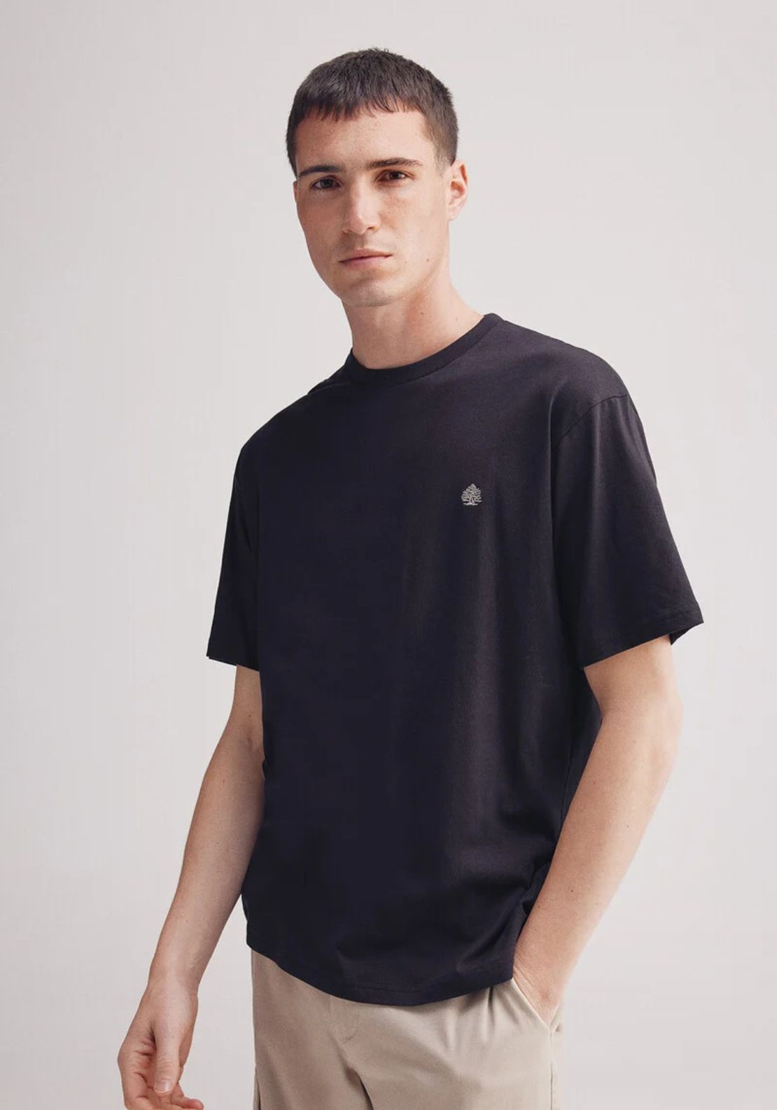 Springfield Basic Round Neck T-Shirt - Black 1 Shaws Department Stores