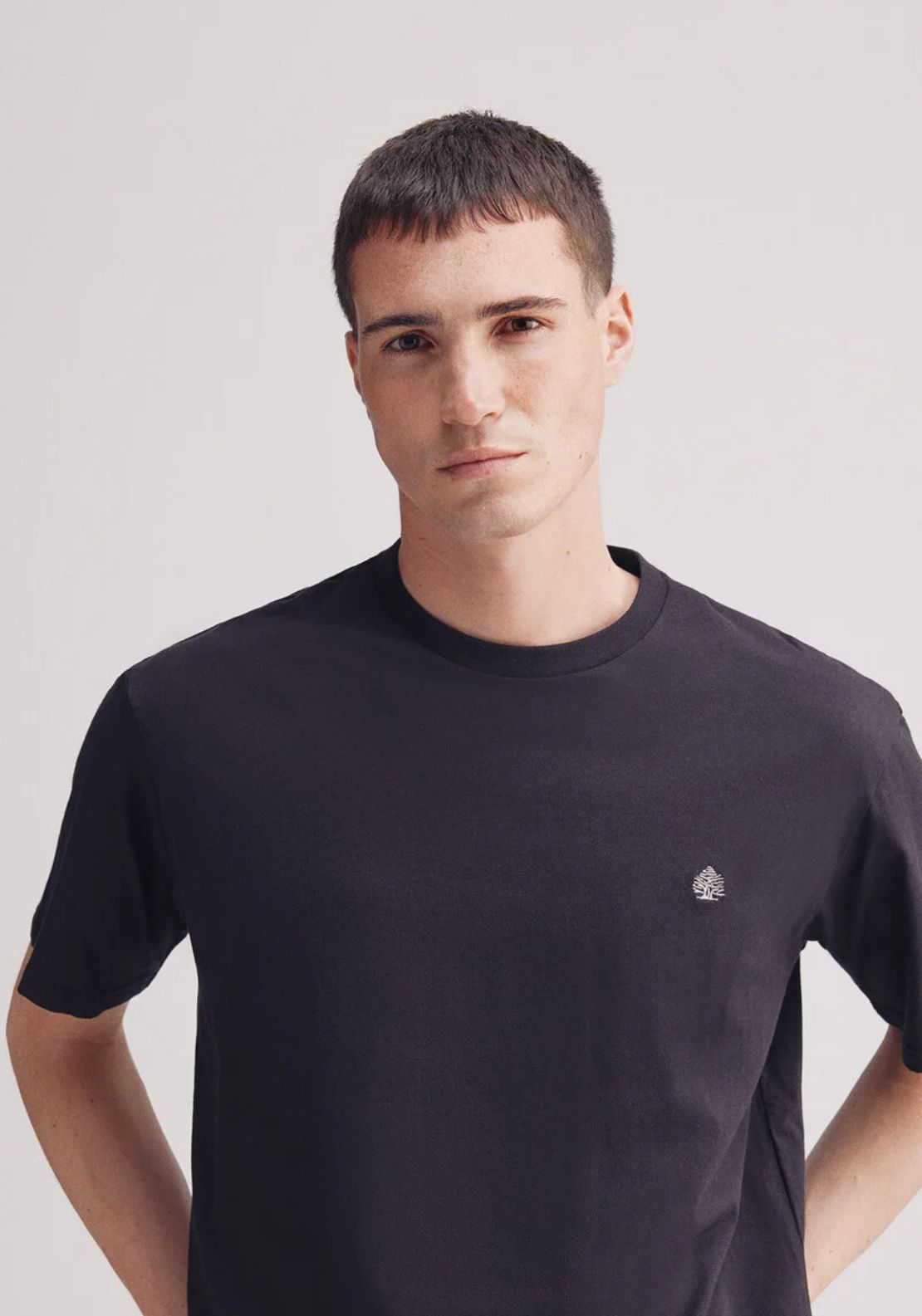 Springfield Basic Round Neck T-Shirt - Black 3 Shaws Department Stores
