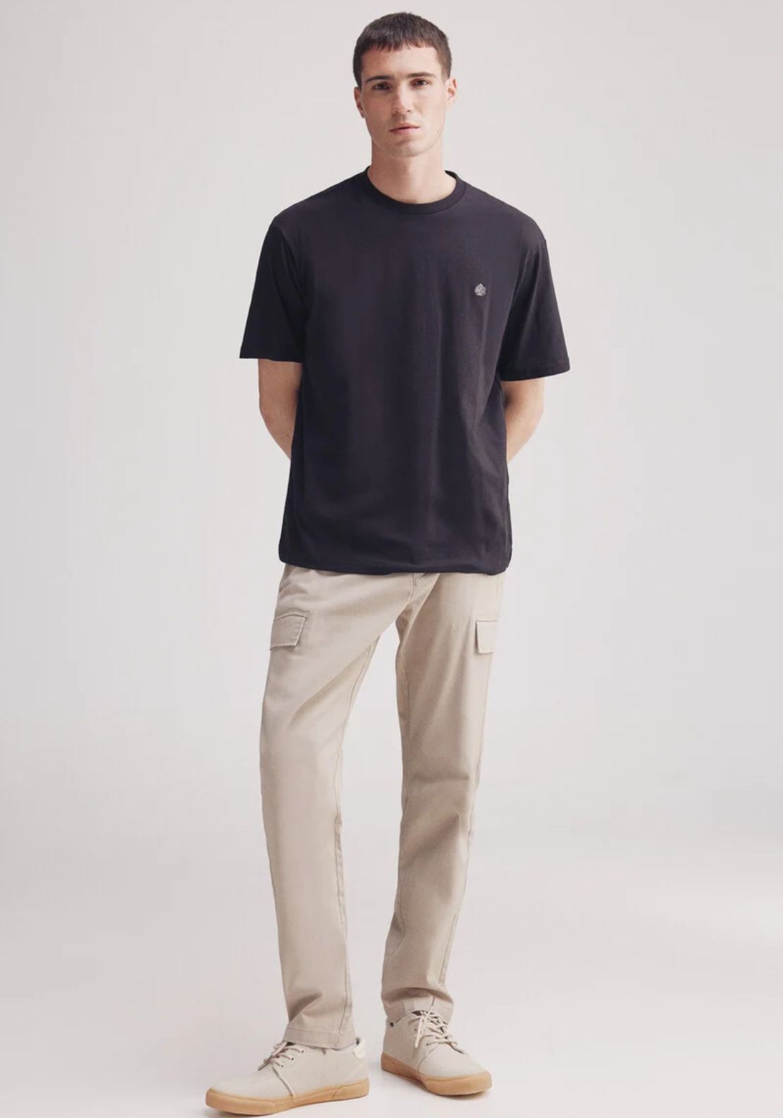 Springfield Basic Round Neck T-Shirt - Black 4 Shaws Department Stores