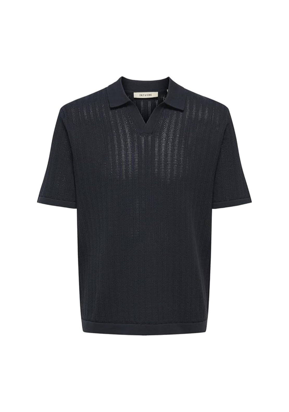 Only &amp; Sons Moon Knit Polo Shirt - Dark Sapphire 1 Shaws Department Stores