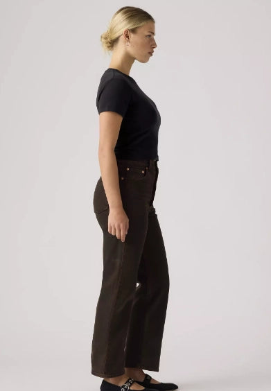 Levis Ribcage Straight Ankle Jeans - Brown 3 Shaws Department Stores