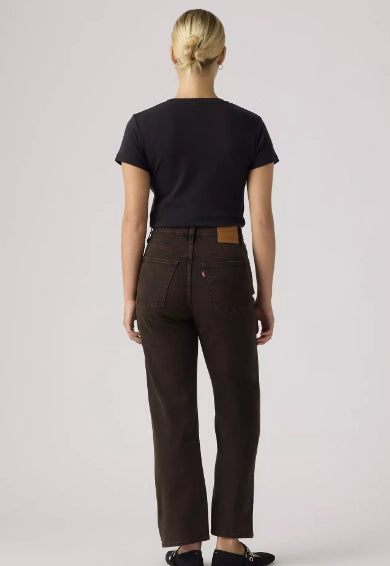 Levis Ribcage Straight Ankle Jeans - Brown 2 Shaws Department Stores