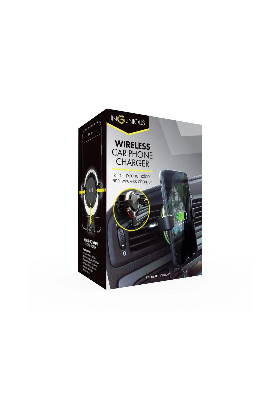 Wireless Car Phone Holder - Black