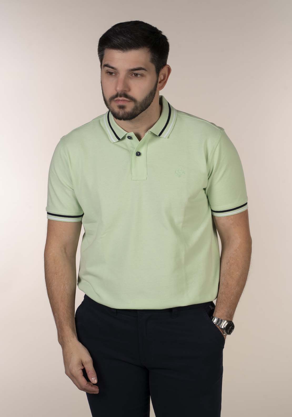 Lerros Mens Aqua Blue Melange Polo Shirt 2 Shaws Department Stores