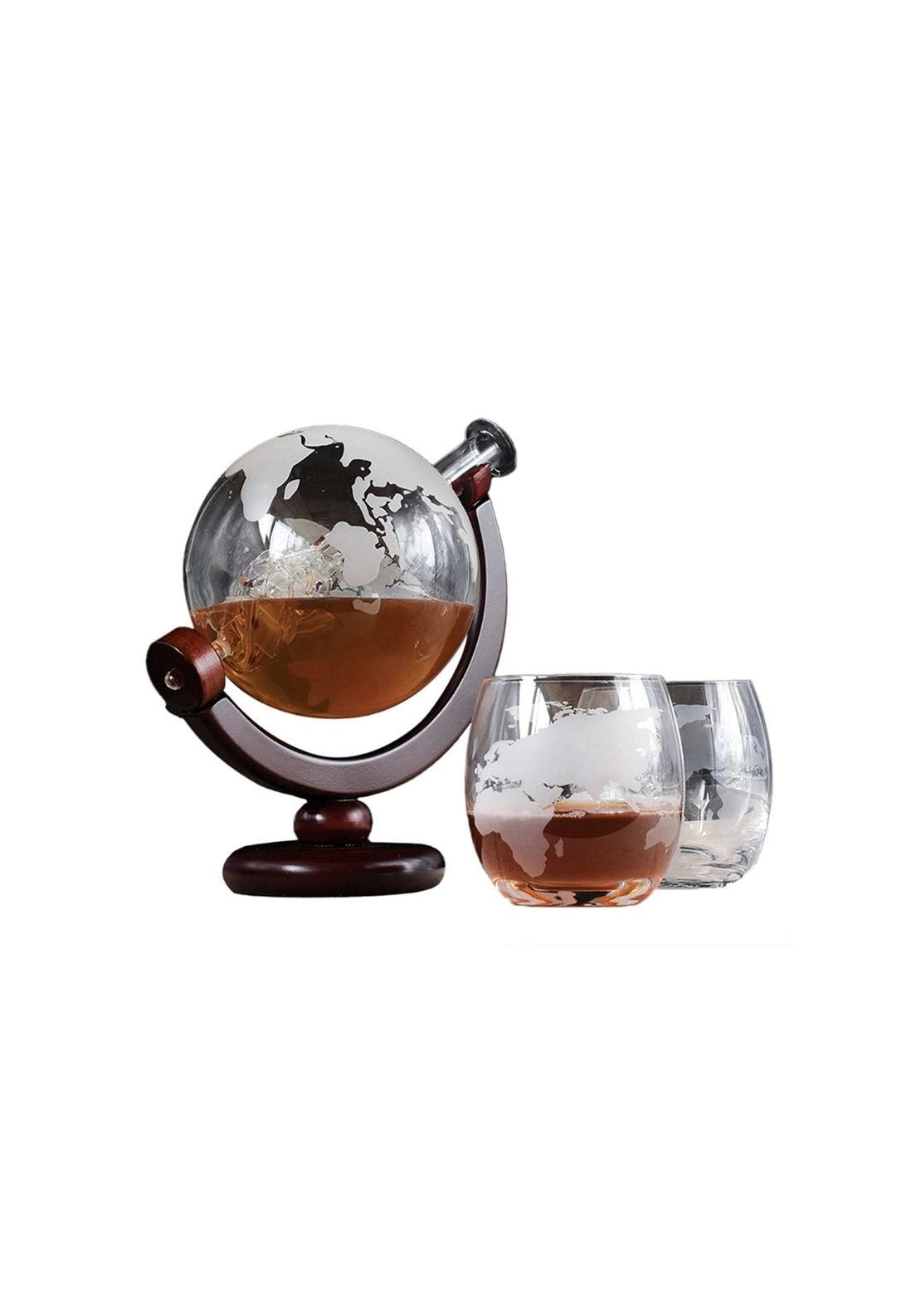 Globe Decanter Set With Stylish Tumblers - Multi