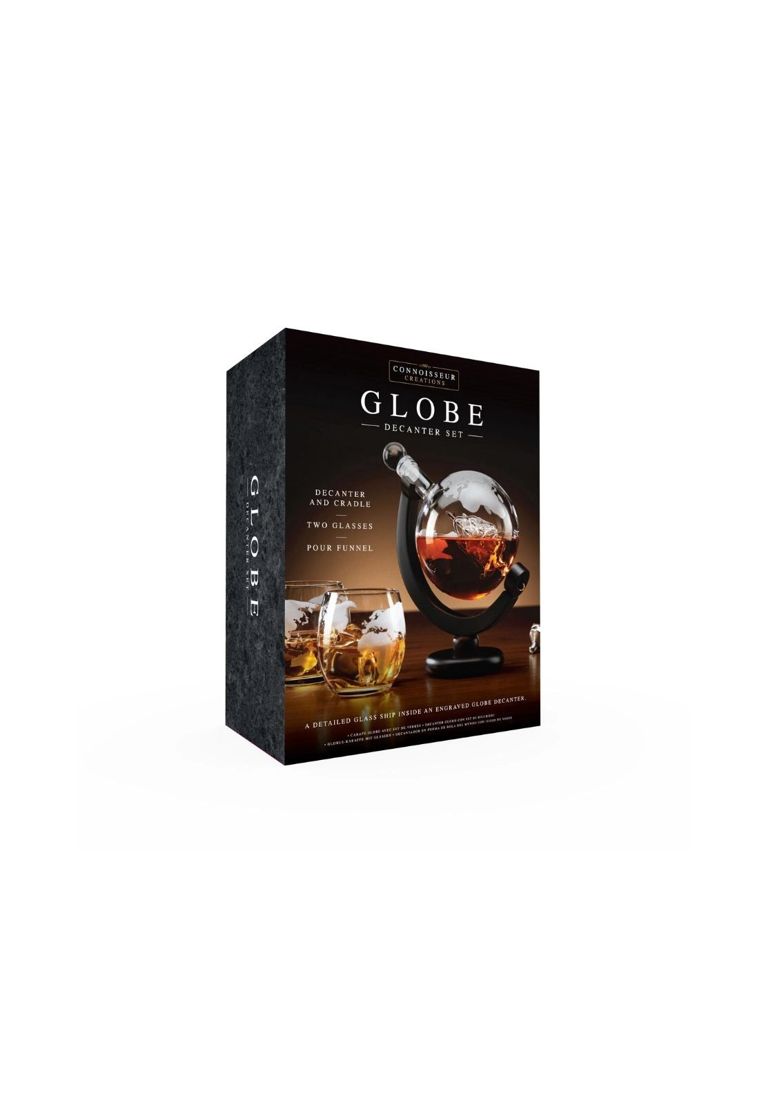 Globe Decanter Set With Stylish Tumblers - Multi