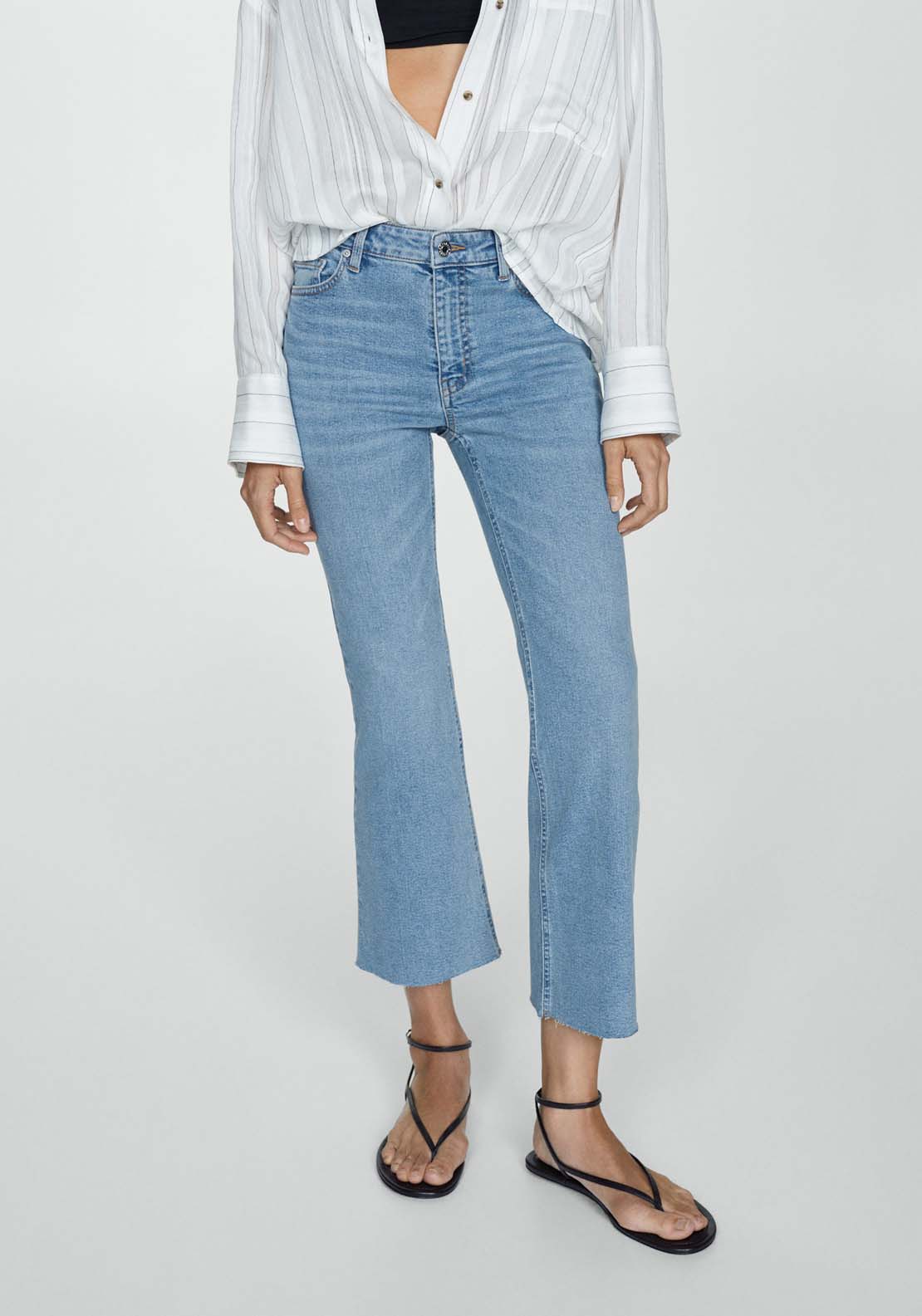 Mango Flare cropped jeans 1 Shaws Department Stores