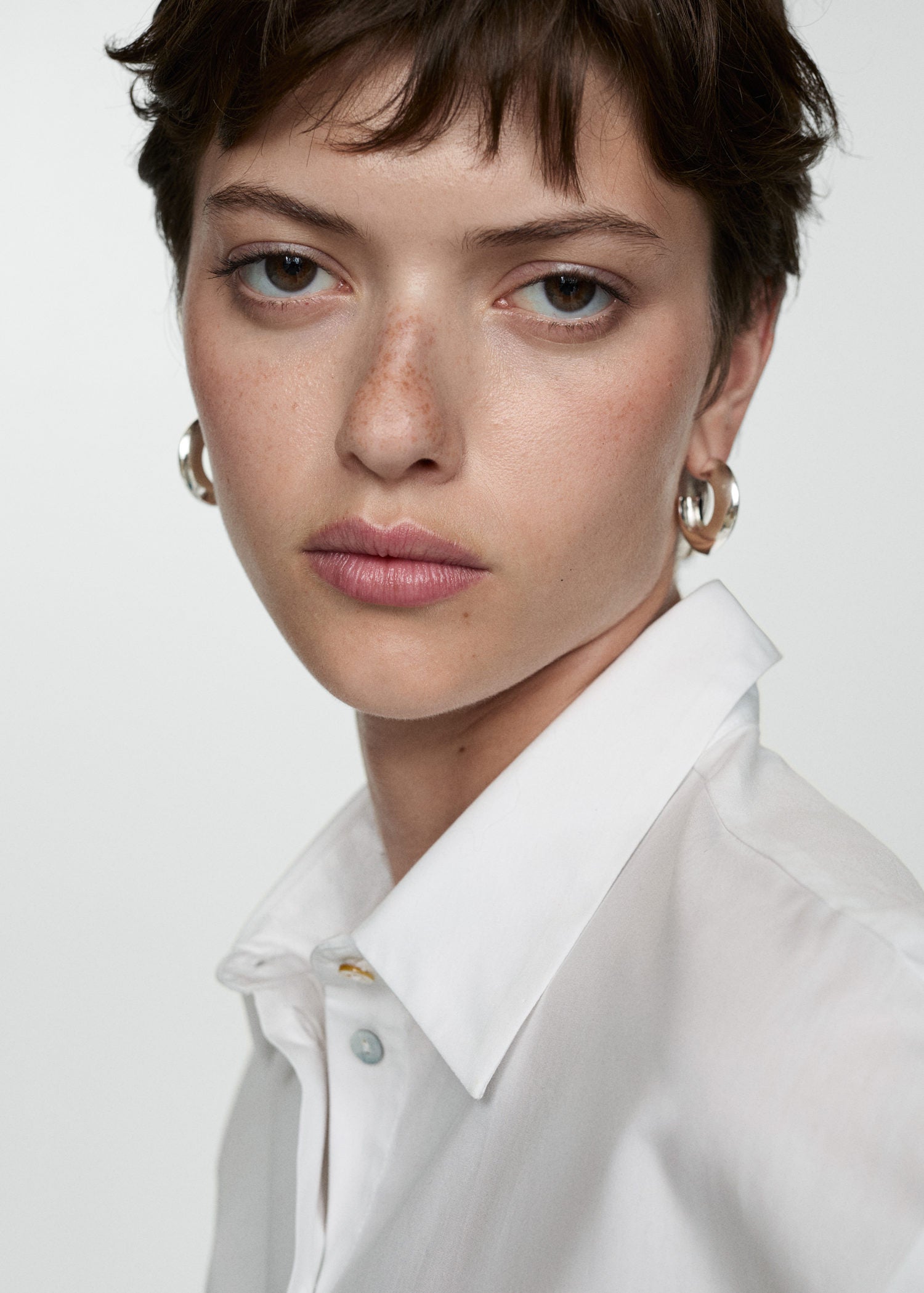 Mango Cropped shirt with pocket - Natural 4 Shaws Department Stores