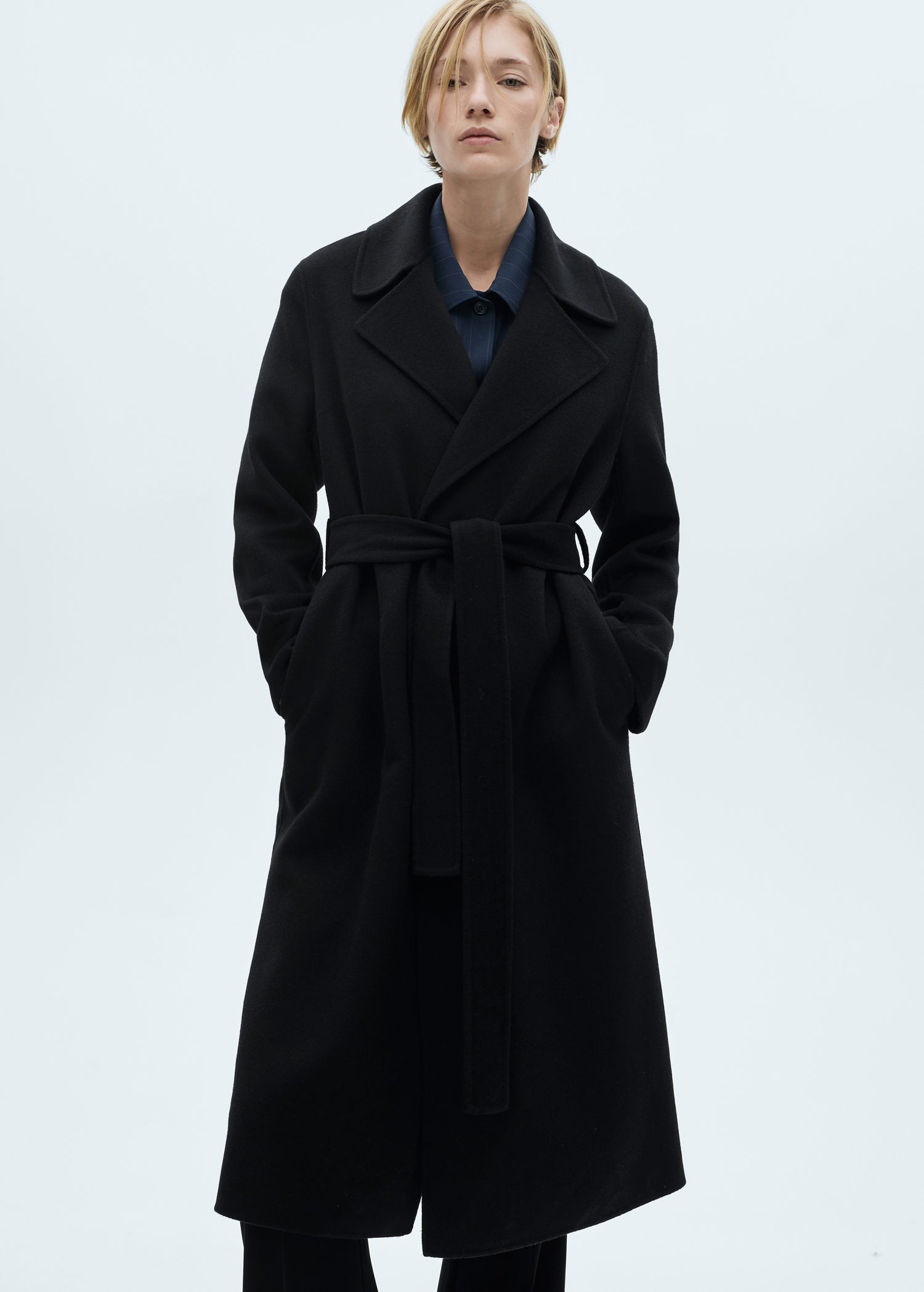 Mango Belt handmade coat - Black 7 Shaws Department Stores