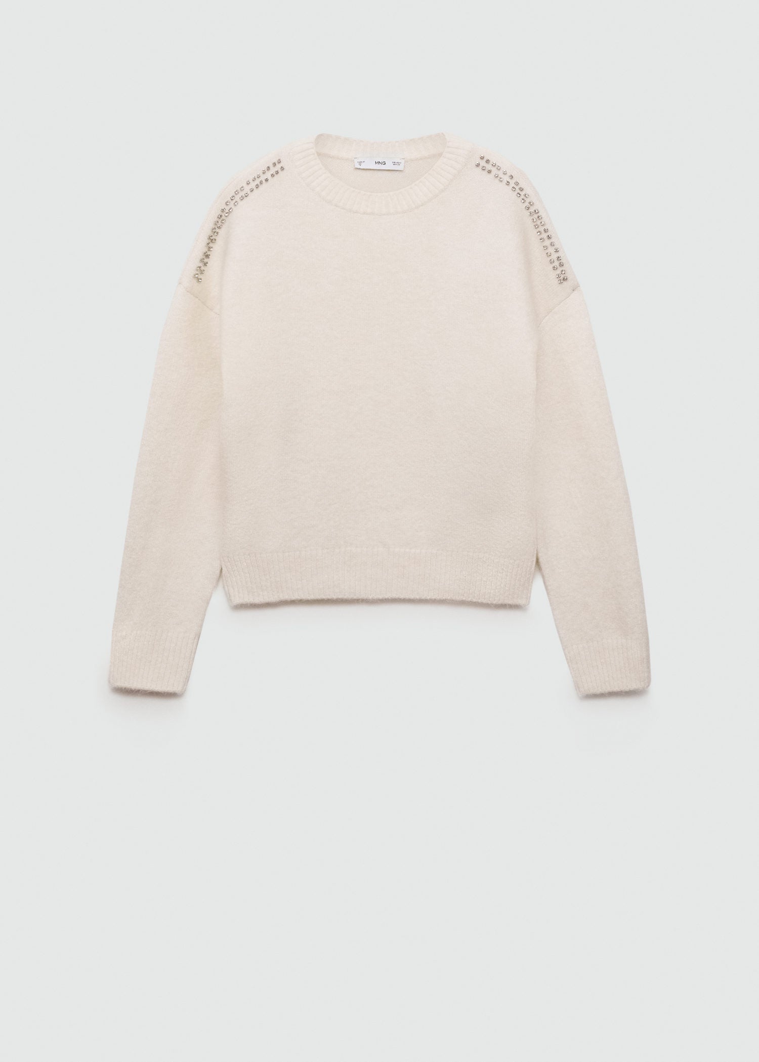 Mango Knitted sweater with glitter detail - White 5 Shaws Department Stores