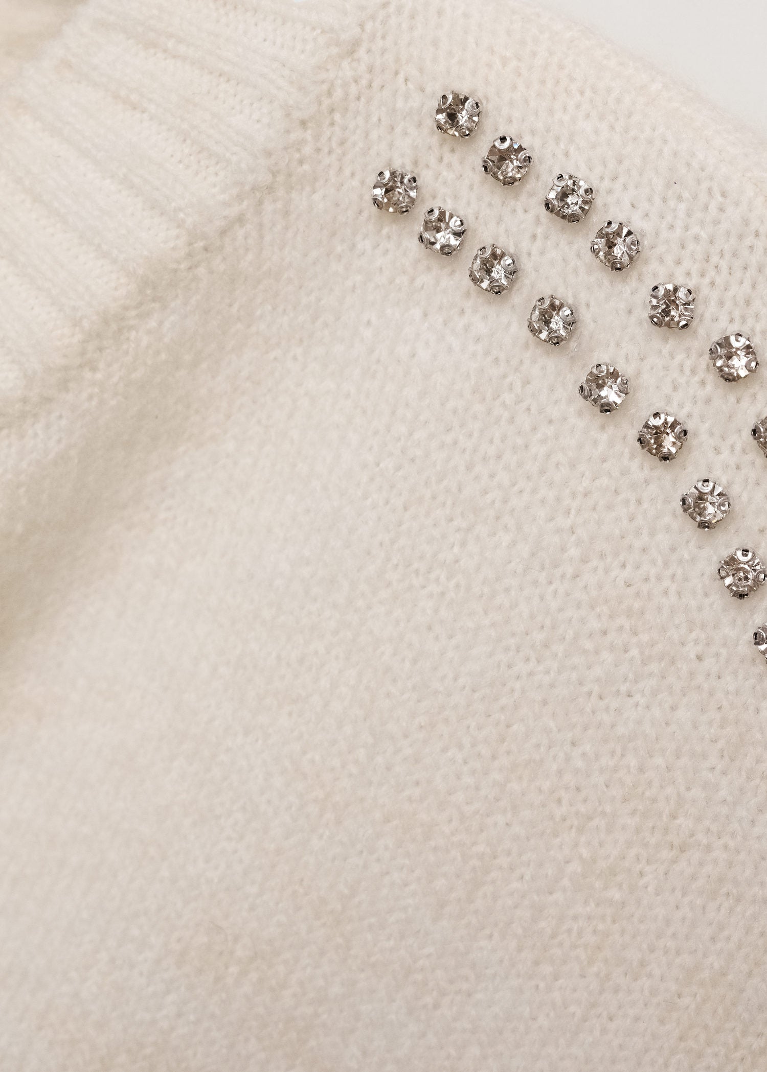 Mango Knitted sweater with glitter detail - White 4 Shaws Department Stores