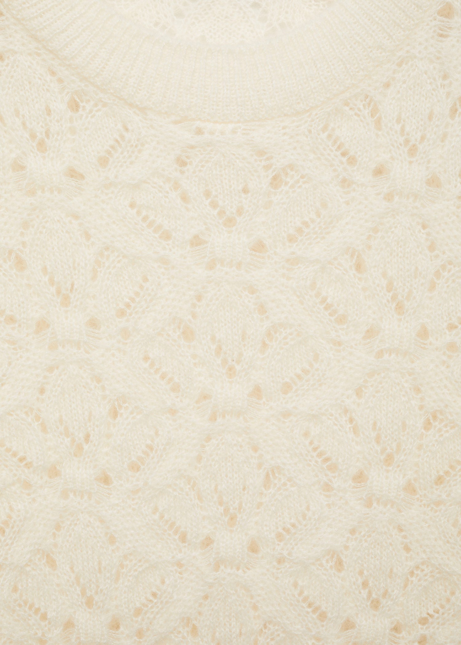 Mango Knitted sweater with openwork details - Light Beige 6 Shaws Department Stores