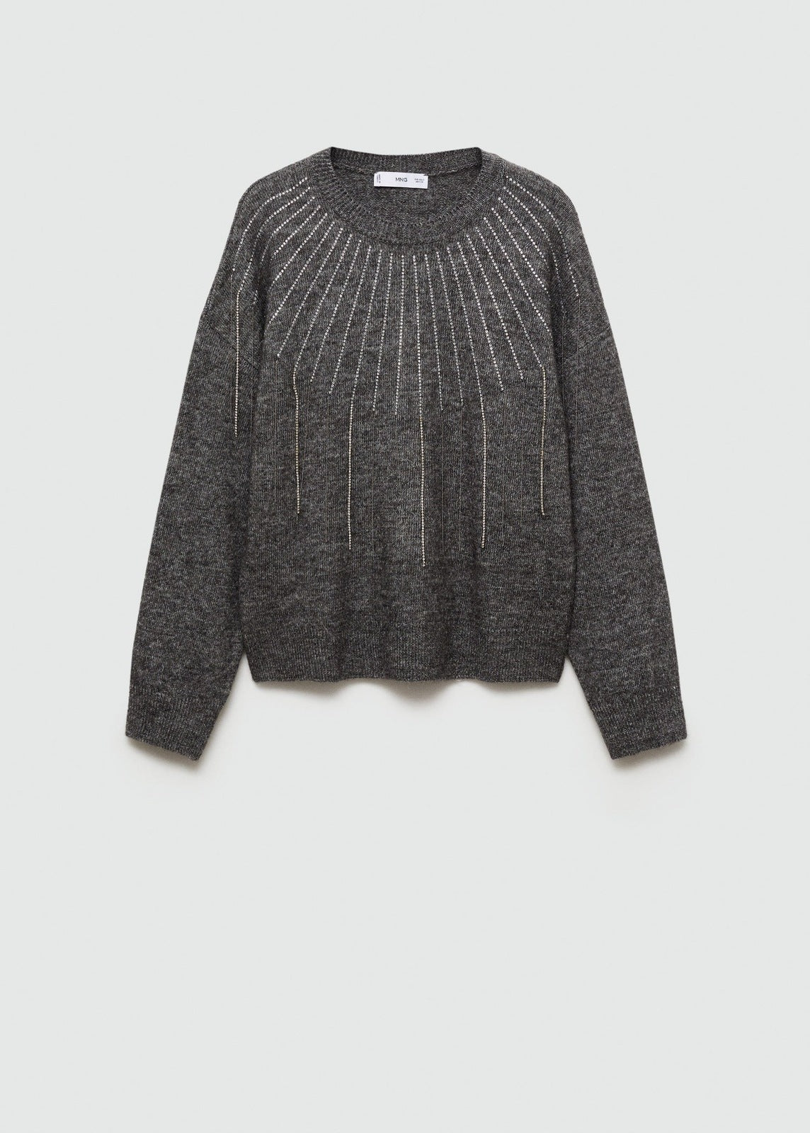 Mango Knitted sweater with glitter detail - Gray 5 Shaws Department Stores