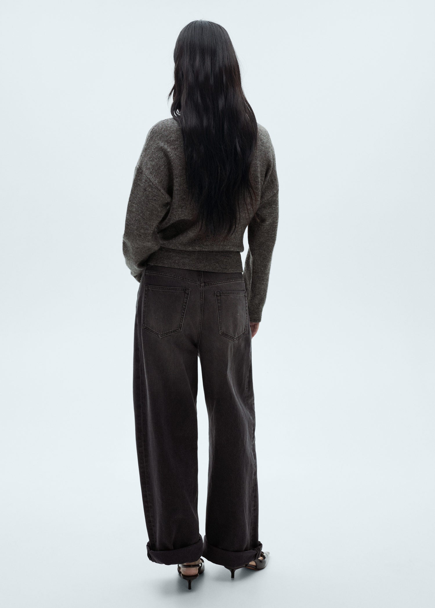 Mango Knitted sweater with glitter detail - Gray 3 Shaws Department Stores