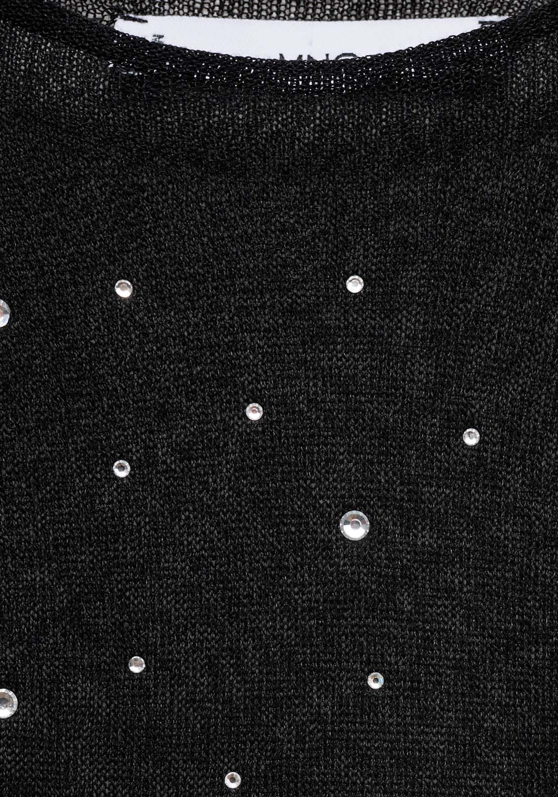 Mango Fine-knit sweater with rhinestones - Black 7 Shaws Department Stores