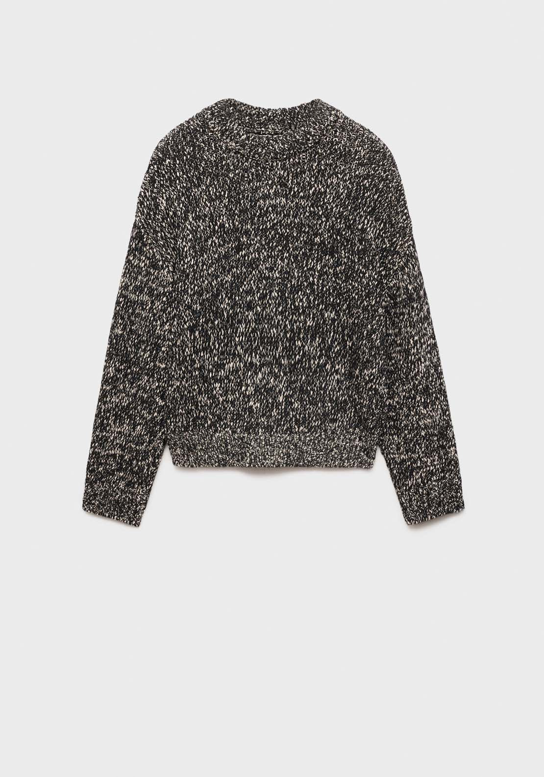 Mango Mottled round-neck sweater - Gray 7 Shaws Department Stores