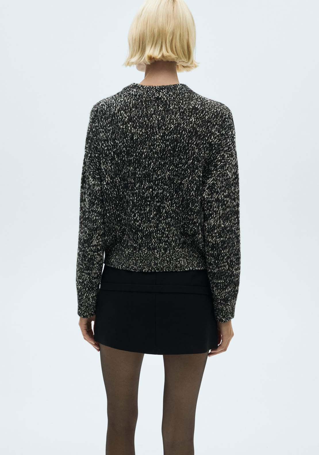 Mango Mottled round-neck sweater - Gray 3 Shaws Department Stores