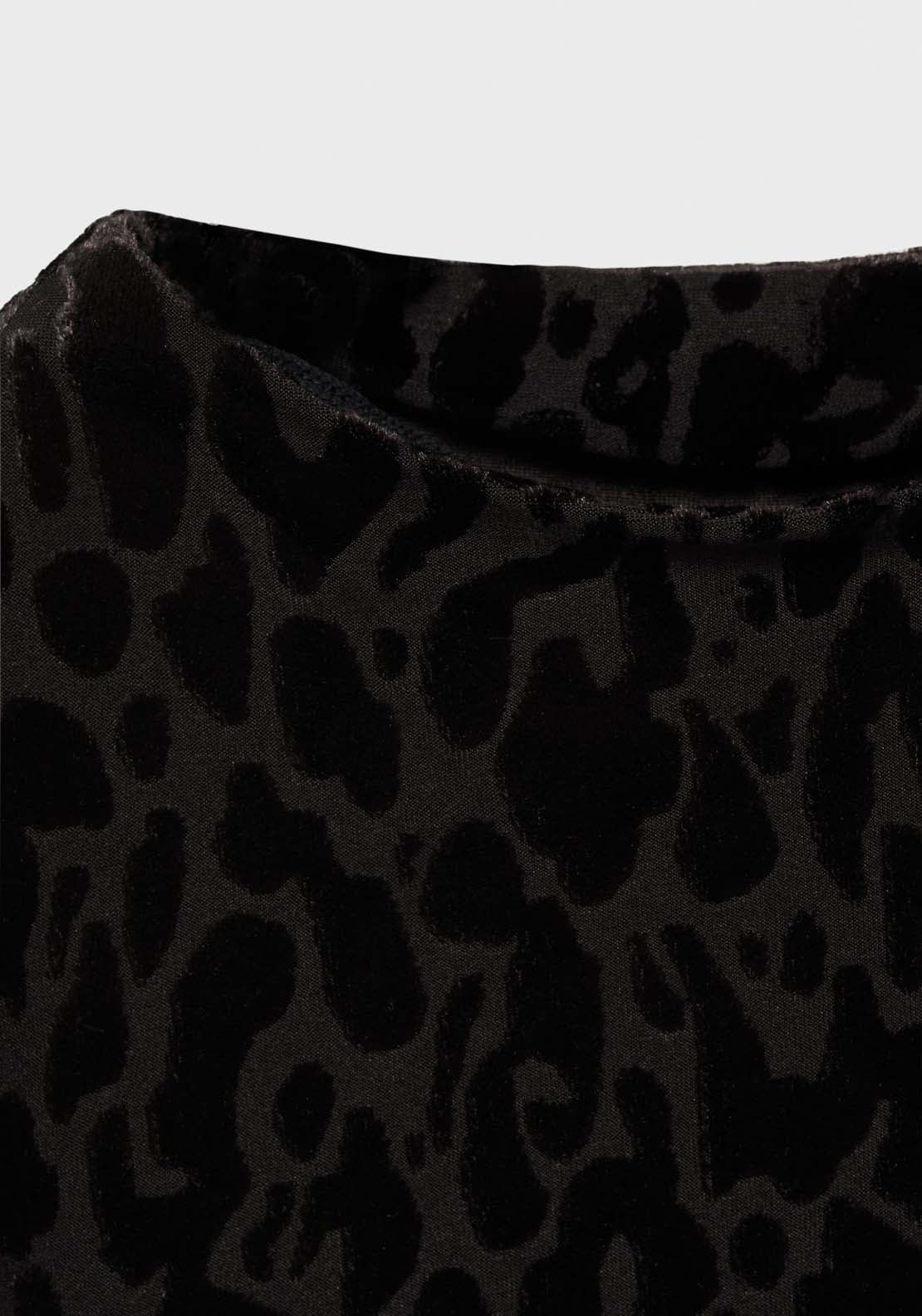 Mango Leopard long sleeve t-shirt - Black 6 Shaws Department Stores