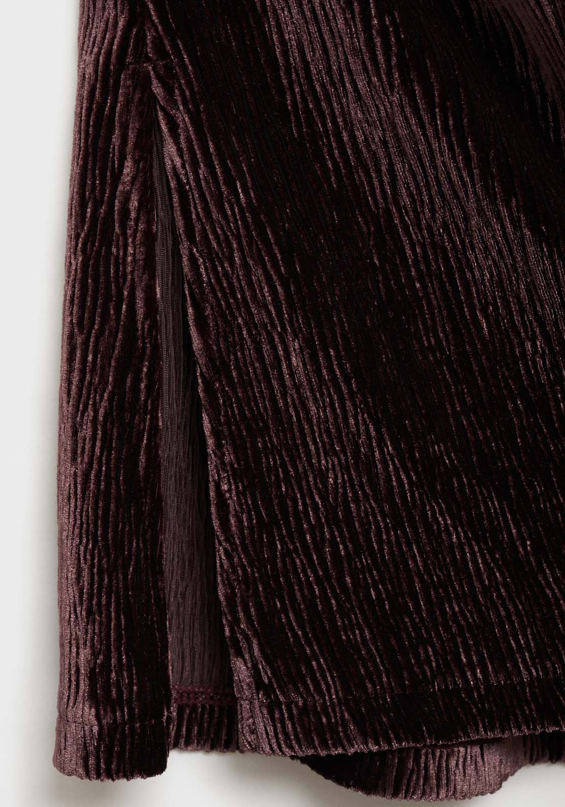 Mango Perkins neck velvet top - Dark Red 6 Shaws Department Stores