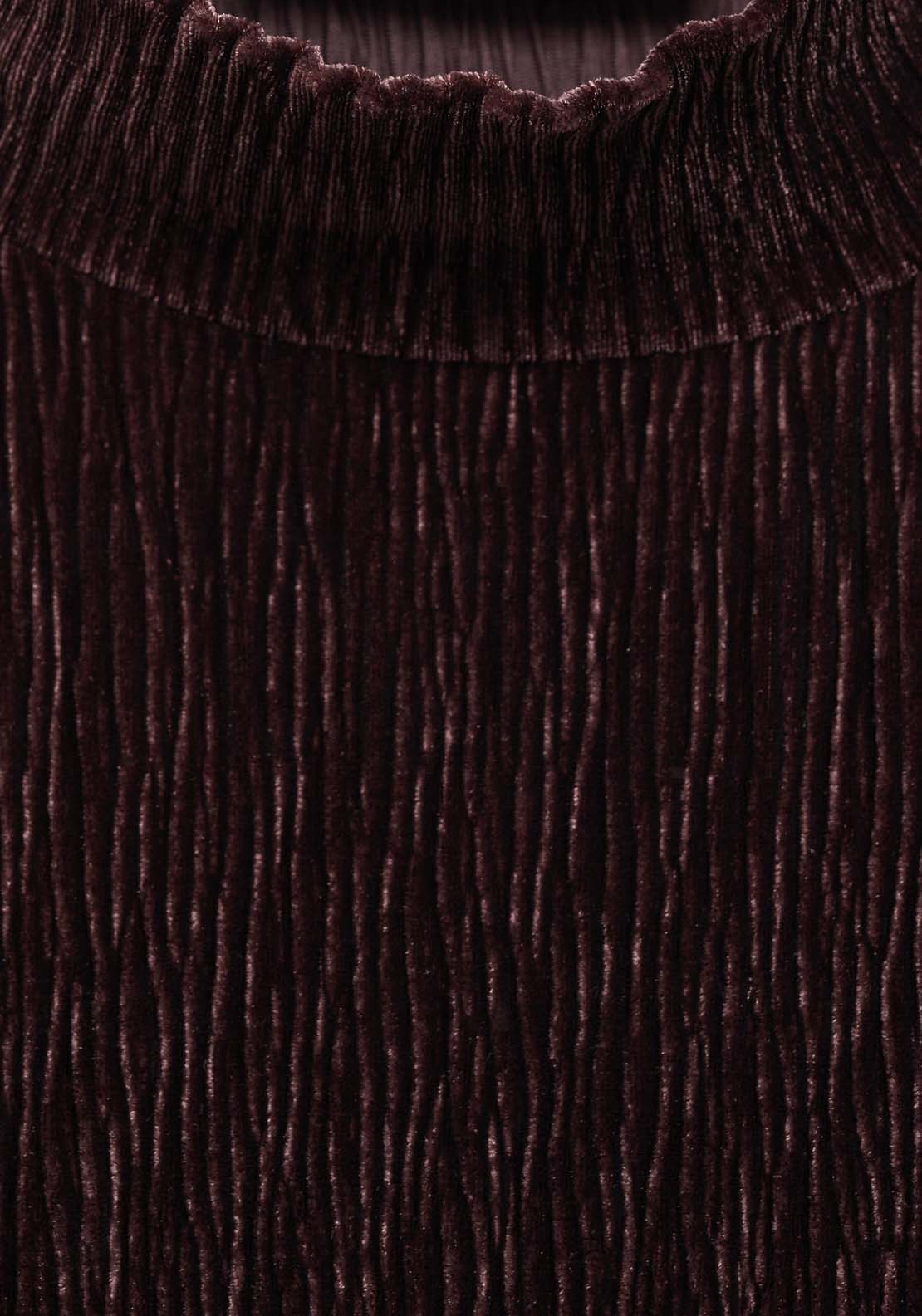 Mango Perkins neck velvet top - Dark Red 7 Shaws Department Stores