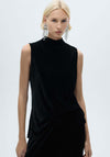 Perkins neck velvet top - Black