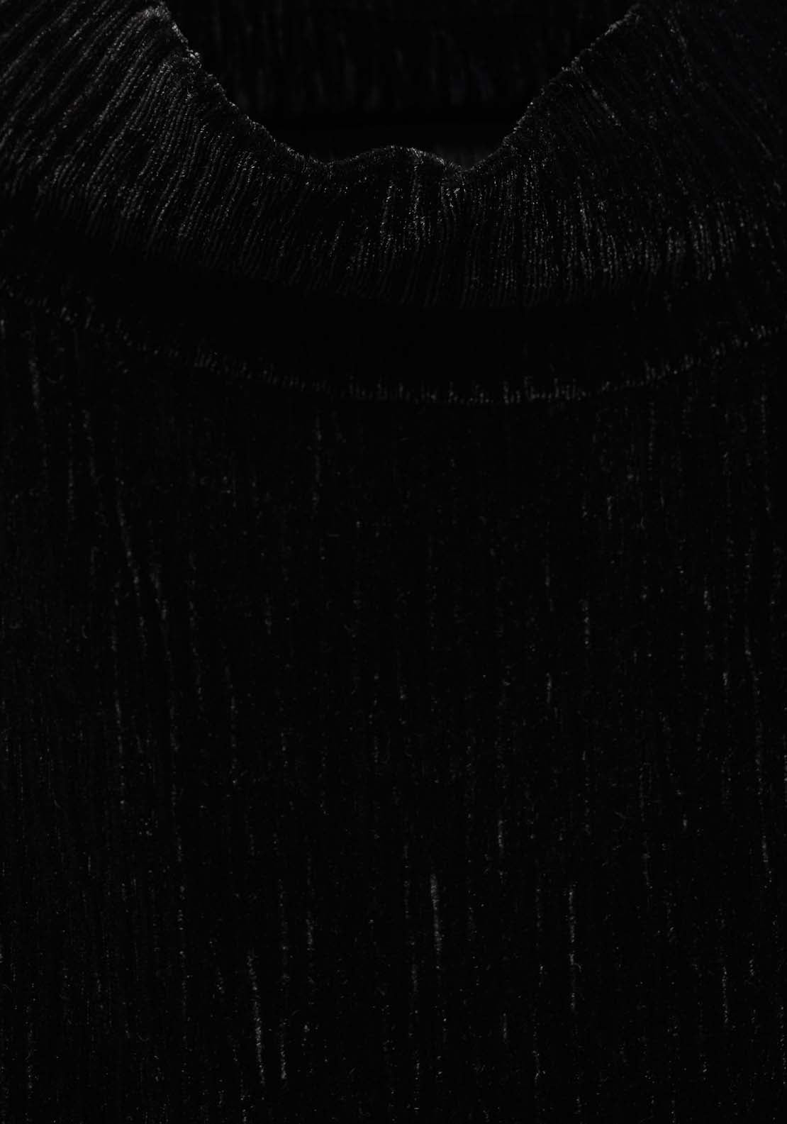 Mango Perkins neck velvet top - Black 7 Shaws Department Stores