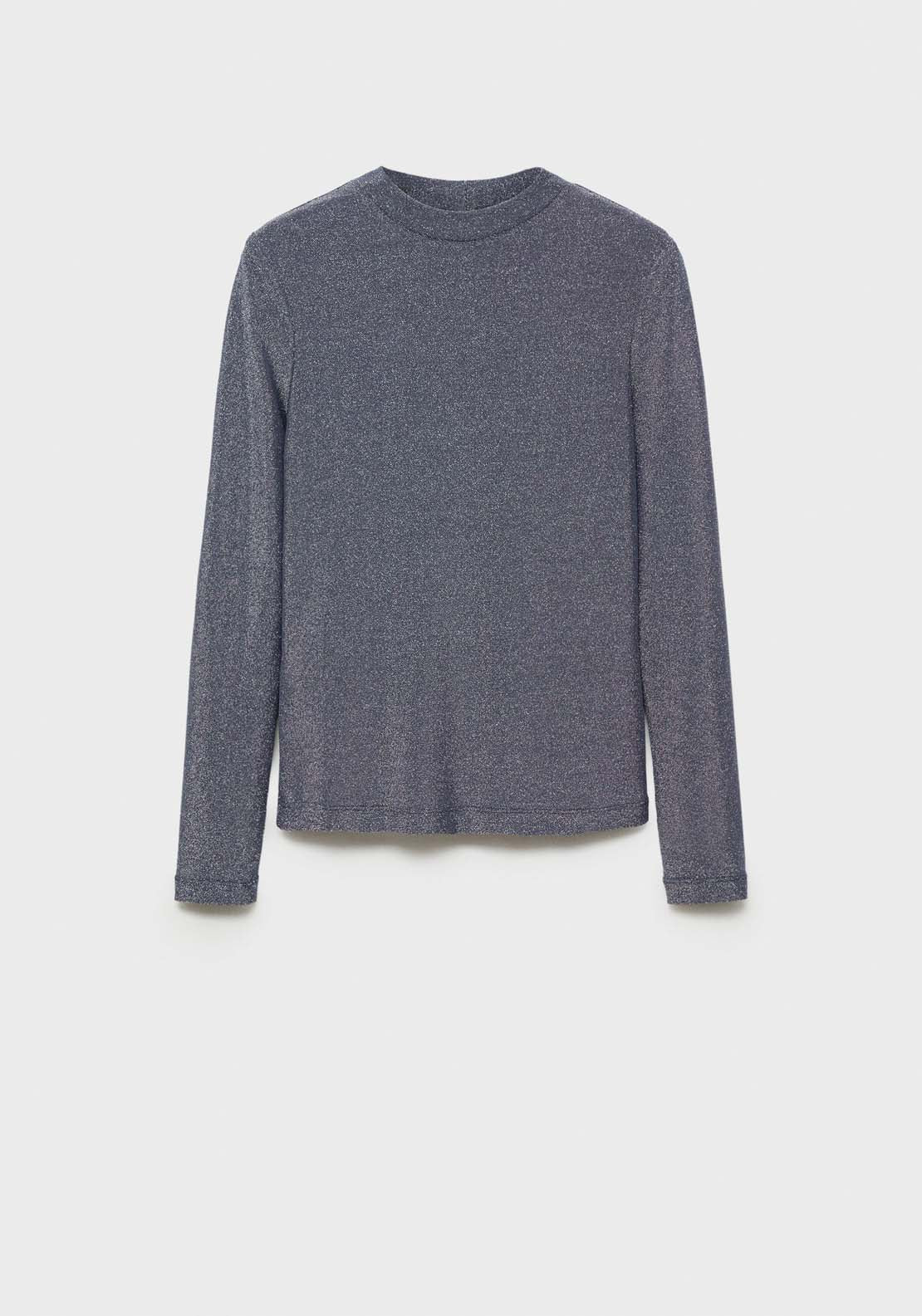 Mango Long sleeve lurex top - Medium Blue 8 Shaws Department Stores