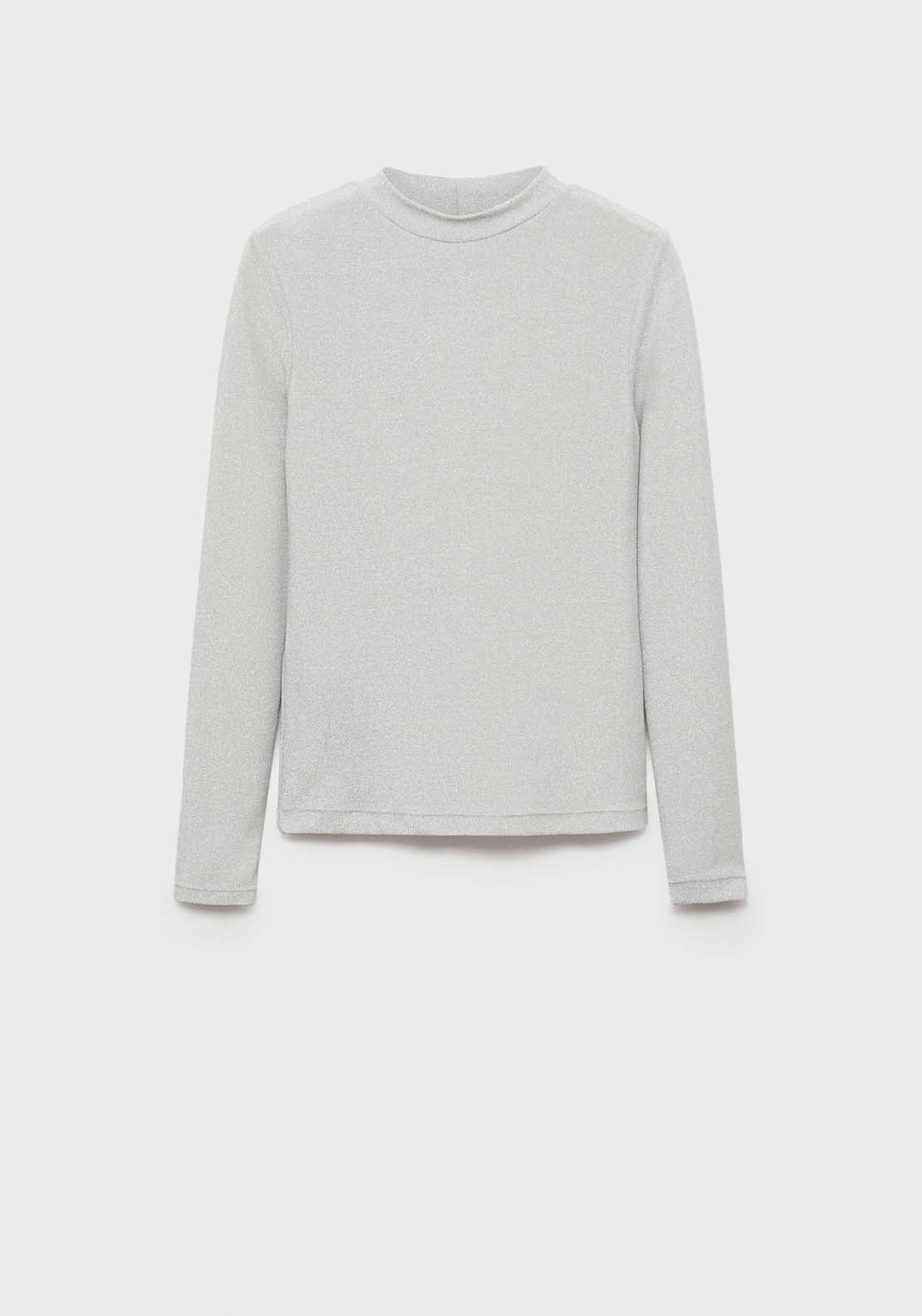 Mango Long sleeve lurex top - Gray 7 Shaws Department Stores