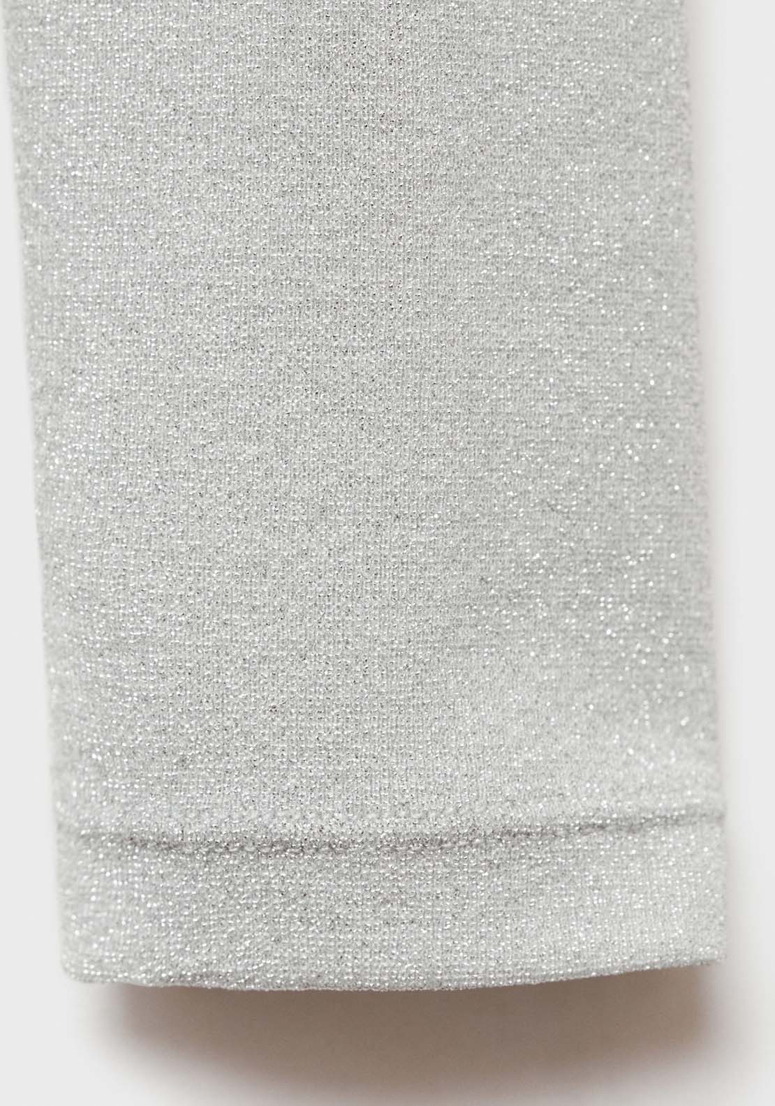 Mango Long sleeve lurex top - Gray 6 Shaws Department Stores