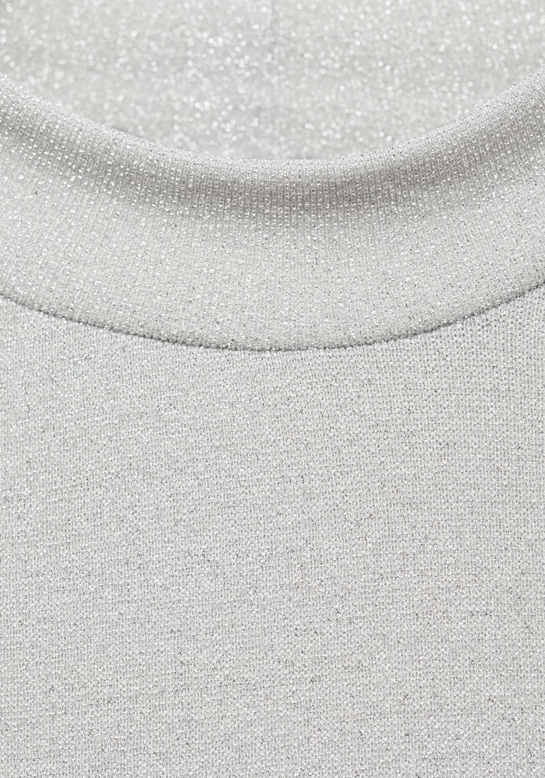 Mango Long sleeve lurex top - Gray 5 Shaws Department Stores