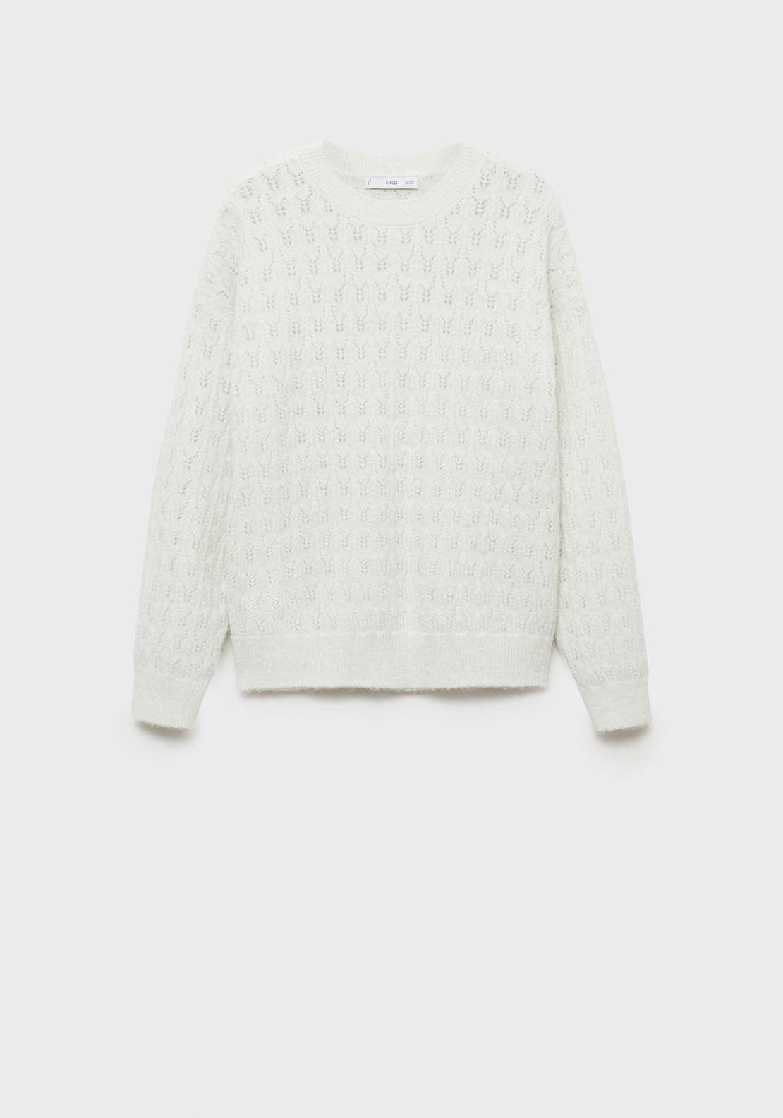 Mango Openwork sweater with lúrex details - Light Beige 7 Shaws Department Stores