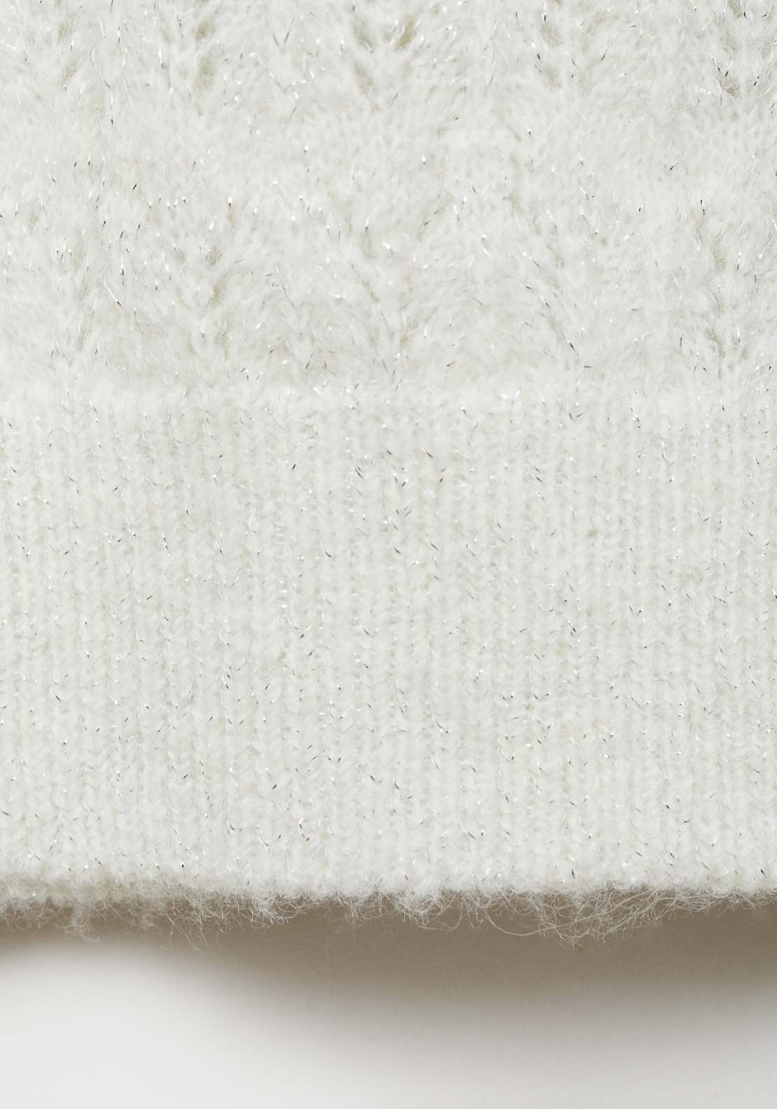 Mango Openwork sweater with lúrex details - Light Beige 6 Shaws Department Stores
