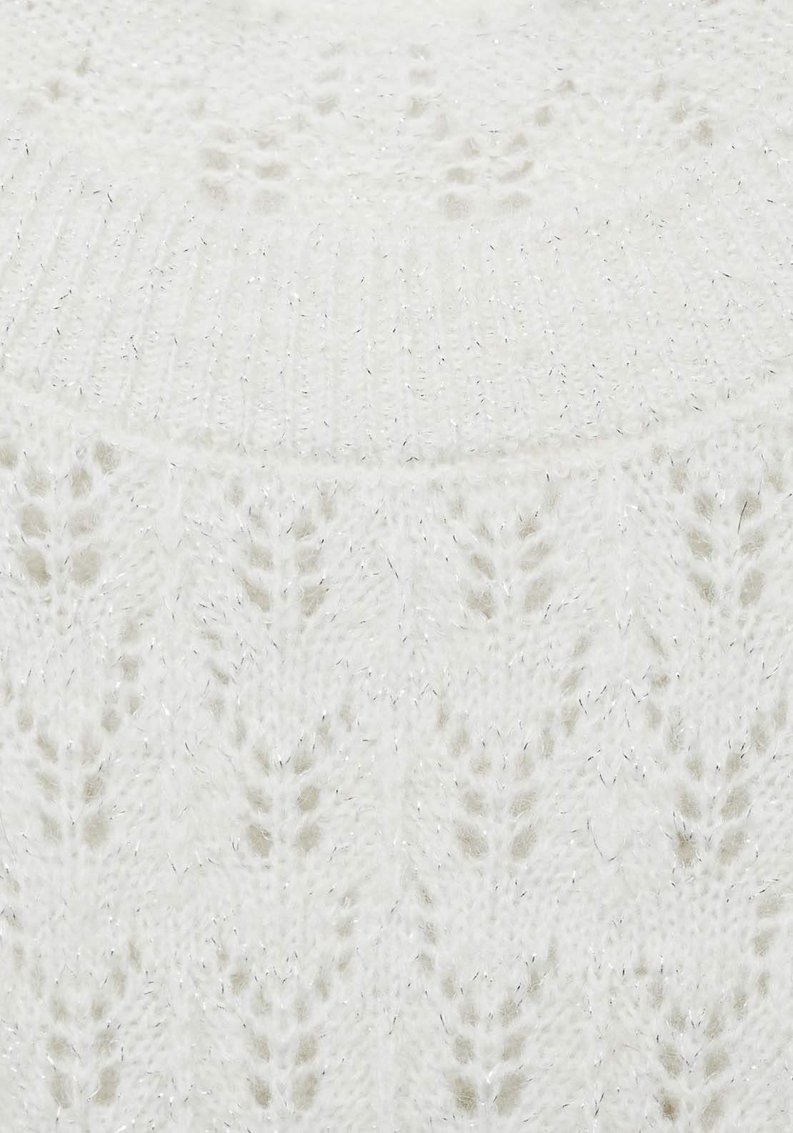 Mango Openwork sweater with lúrex details - Light Beige 5 Shaws Department Stores