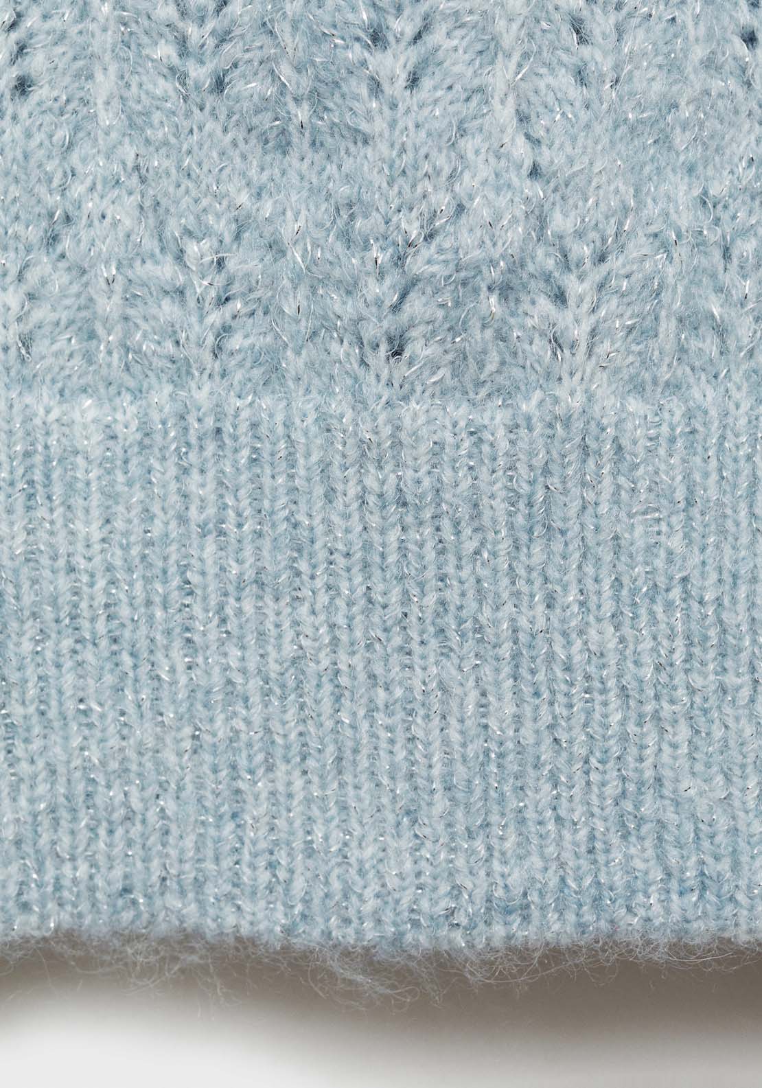 Mango Openwork sweater with lúrex details - Light/pastel Blue 6 Shaws Department Stores