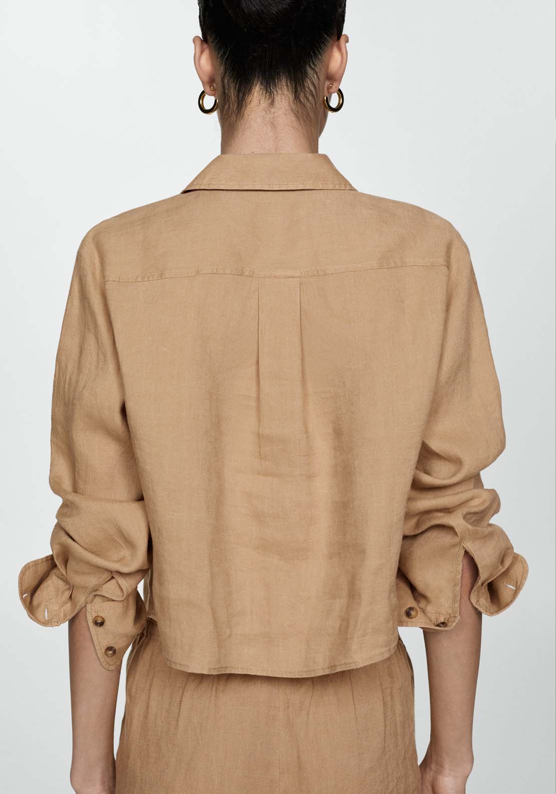 Mango 100% cropped linen shirt 4 Shaws Department Stores