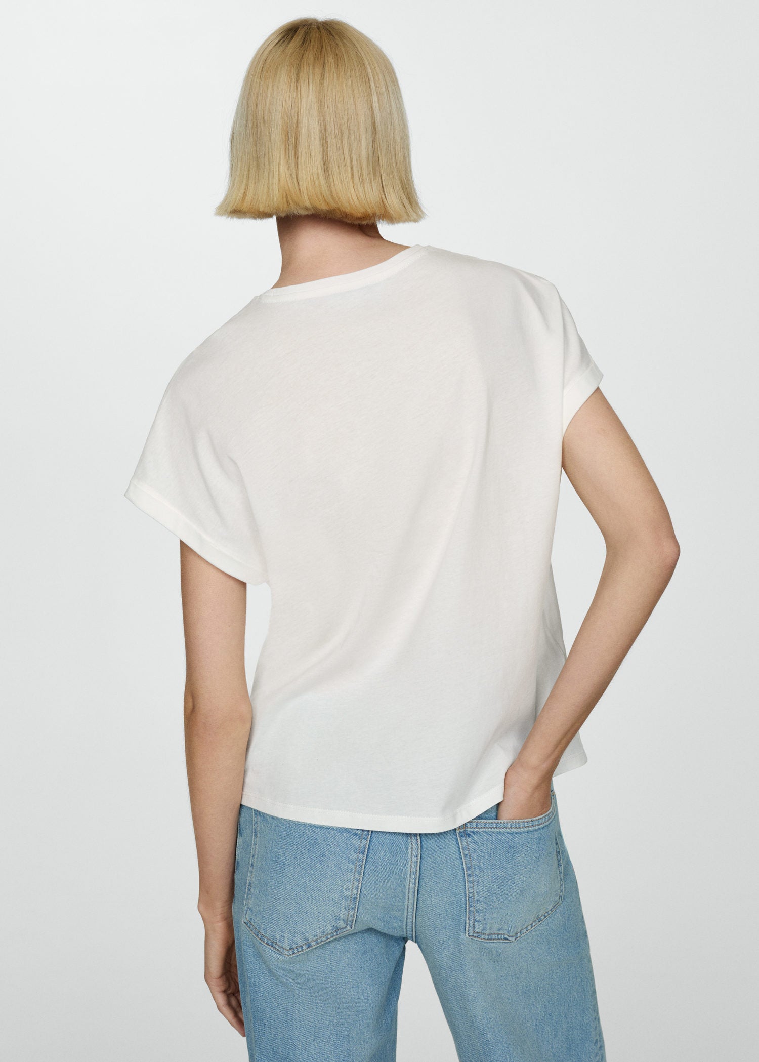 Mango Printed cotton-blend T-shirt 3 Shaws Department Stores