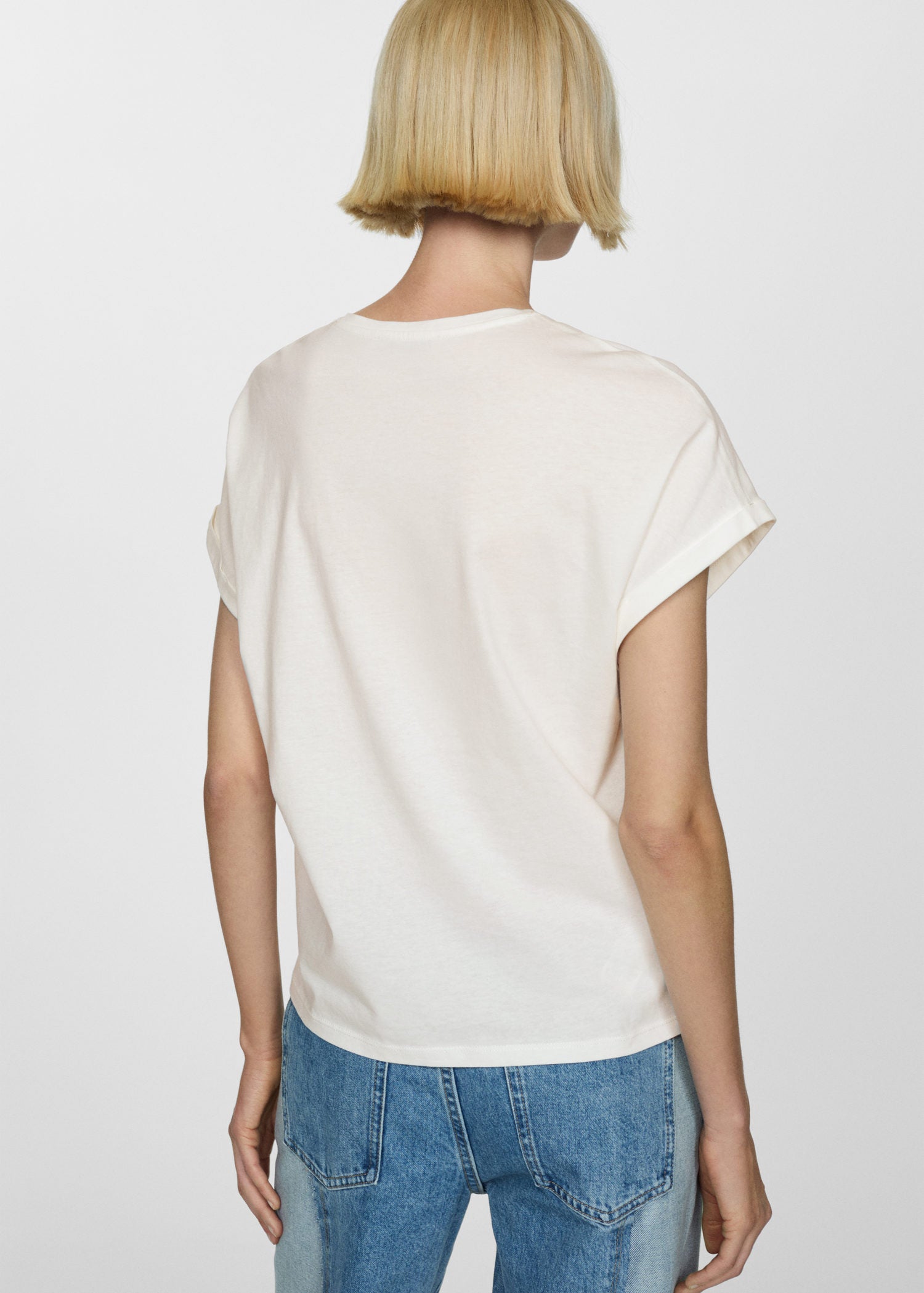 Mango Printed cotton-blend T-shirt 3 Shaws Department Stores