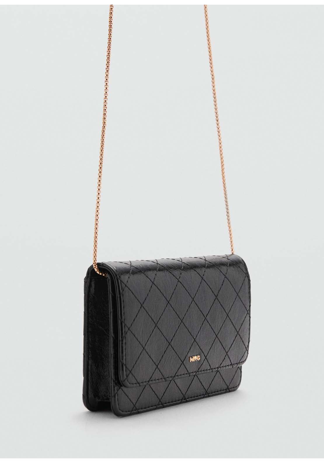 Mango Flap chain bag - Black 1 Shaws Department Stores