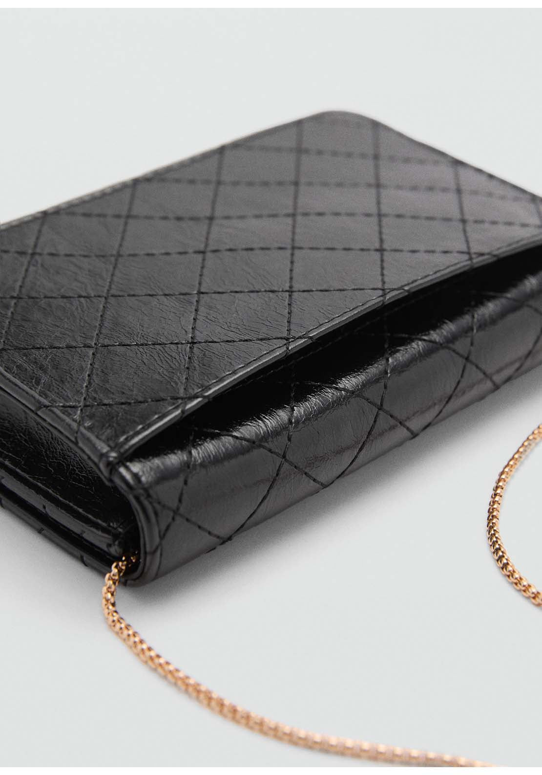 Mango Flap chain bag - Black 3 Shaws Department Stores