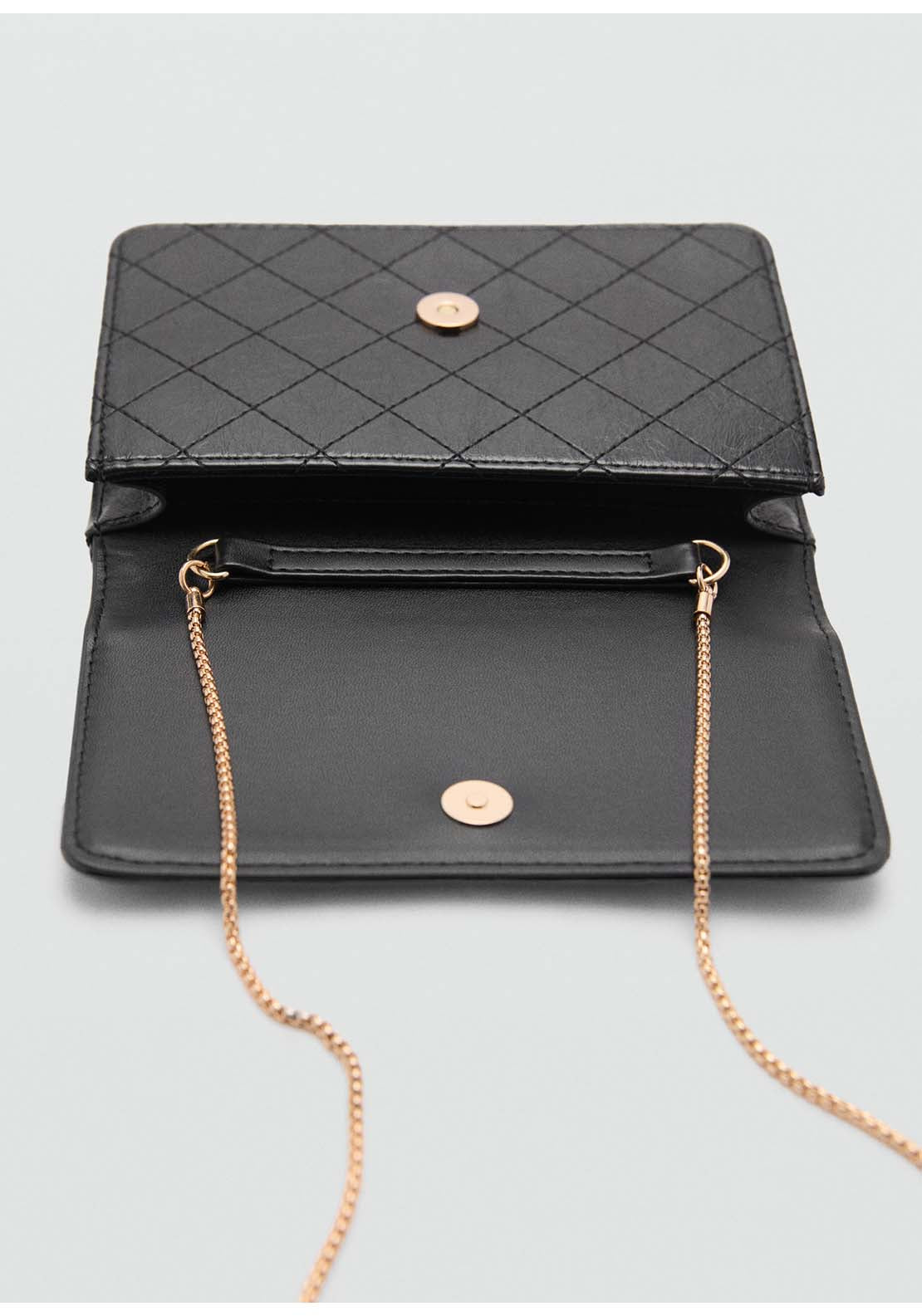 Mango Flap chain bag - Black 2 Shaws Department Stores