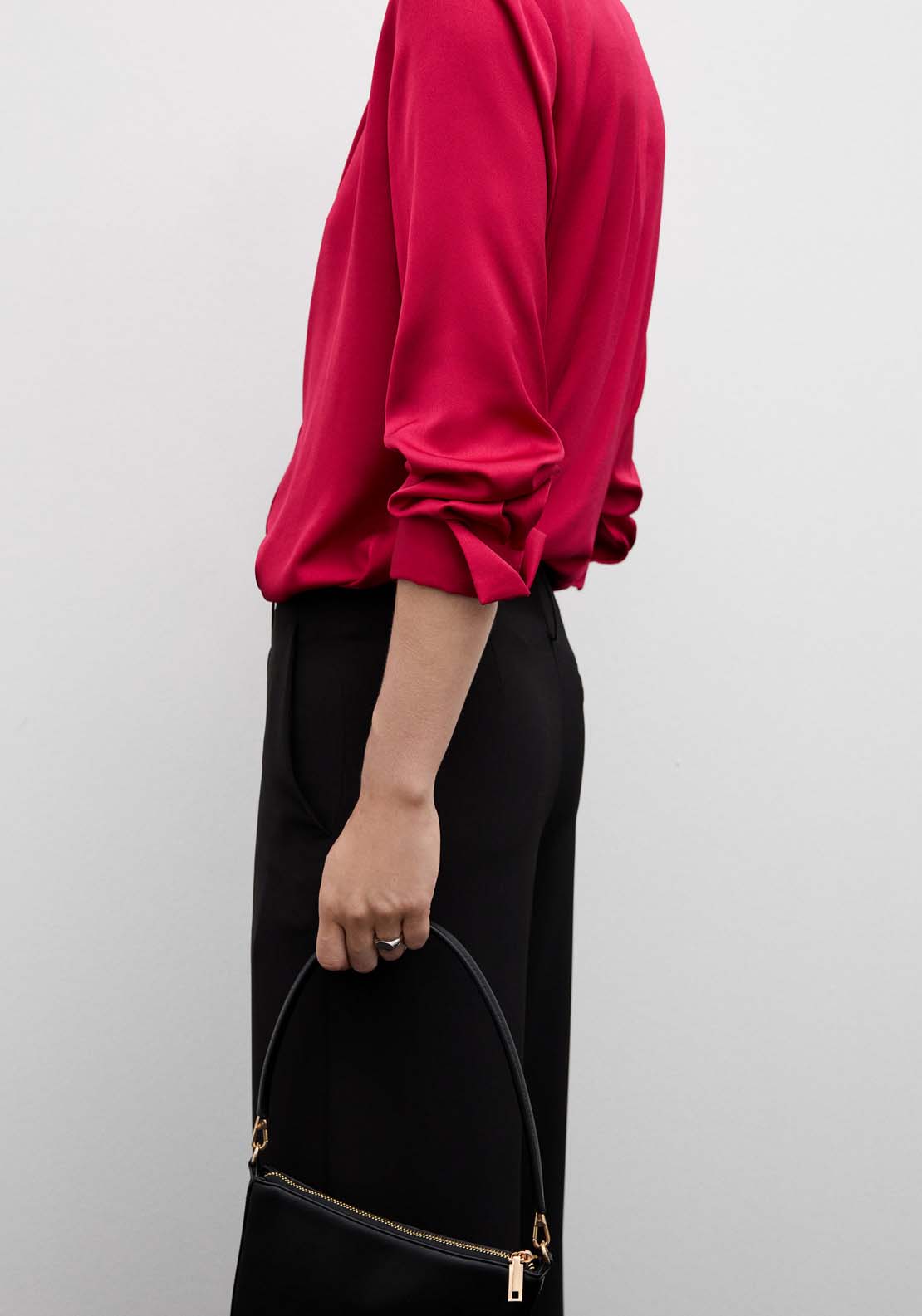 Mango Satin finish flowy shirt - Bright Pink 3 Shaws Department Stores