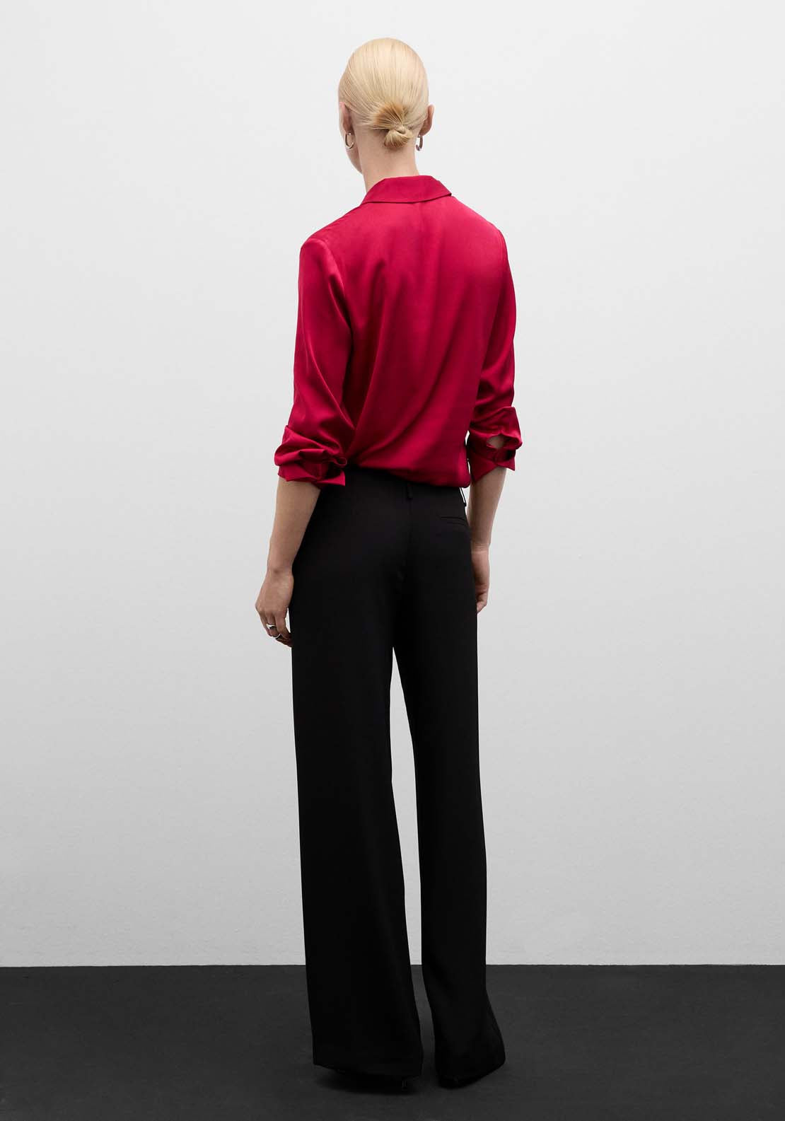 Mango Satin finish flowy shirt - Bright Pink 5 Shaws Department Stores