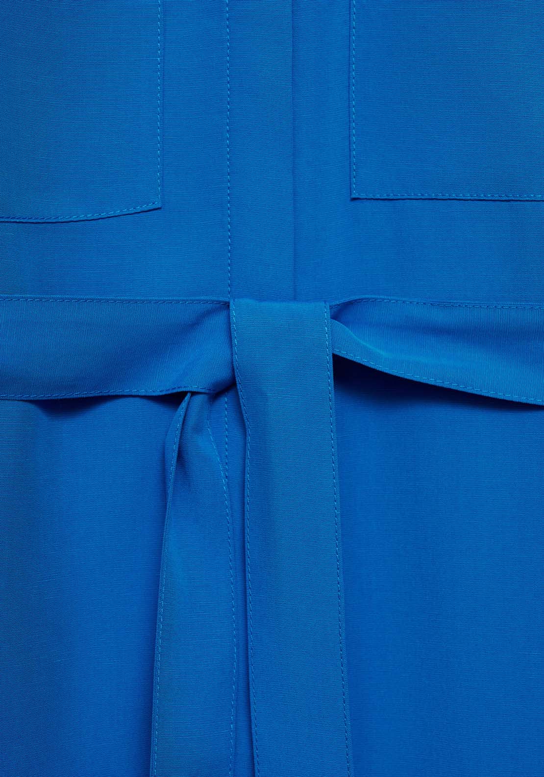 Mango Lyocell shirt dress with bow - Medium Blue 6 Shaws Department Stores