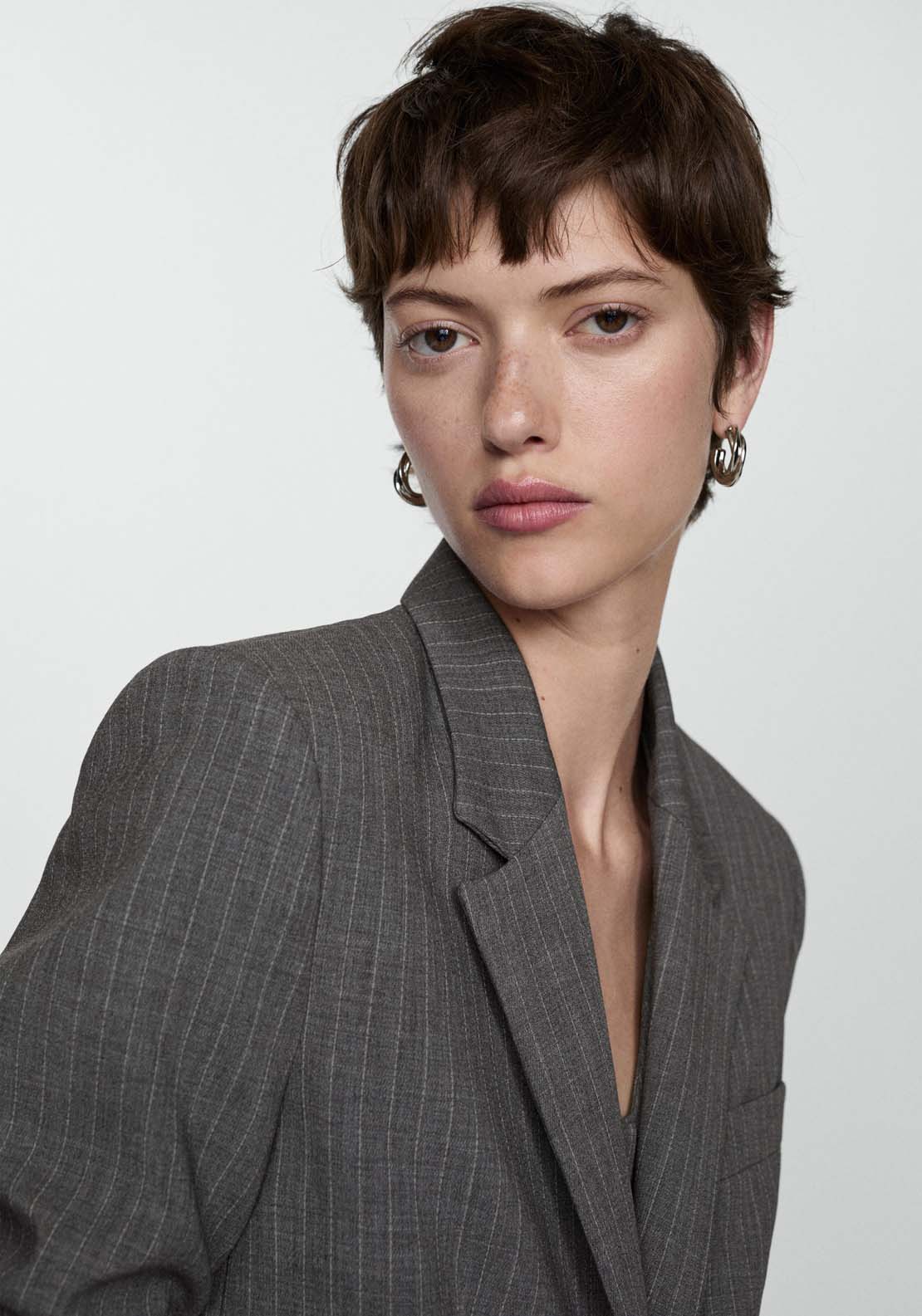 Mango Pinstripe suit blazer - Gray 4 Shaws Department Stores