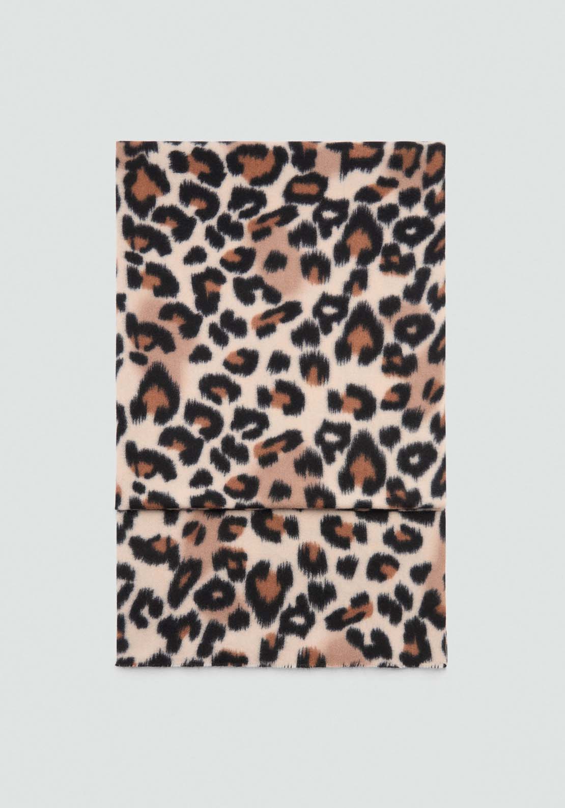 Mango Leopard-print scarf - Light Beige 1 Shaws Department Stores