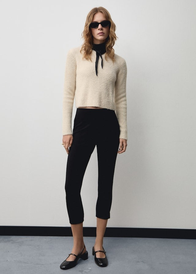 Mango Long-sleeved sweater with glitter detail - Light Beige 1 Shaws Department Stores