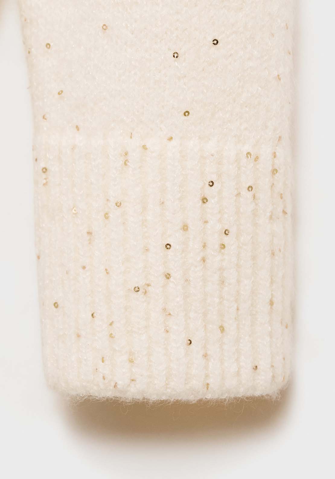 Mango V-neck sequin sweater - Gold 5 Shaws Department Stores